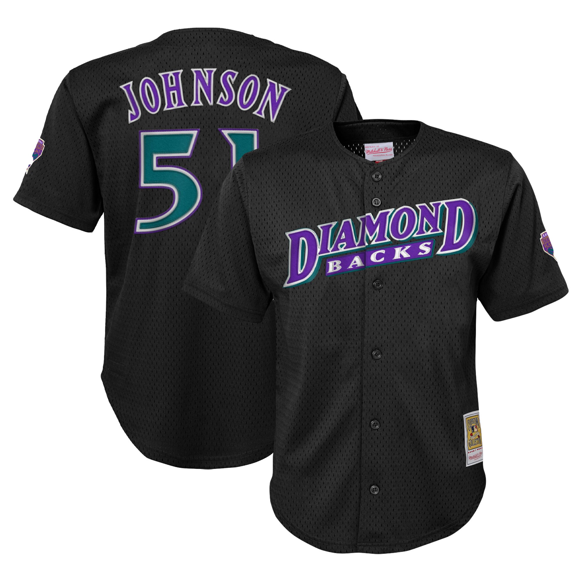 Randy Johnson Arizona Diamondbacks Mitchell & Ness Youth Cooperstown Collection\u00c2\u00a0Mesh Batting Practice Jersey - Black