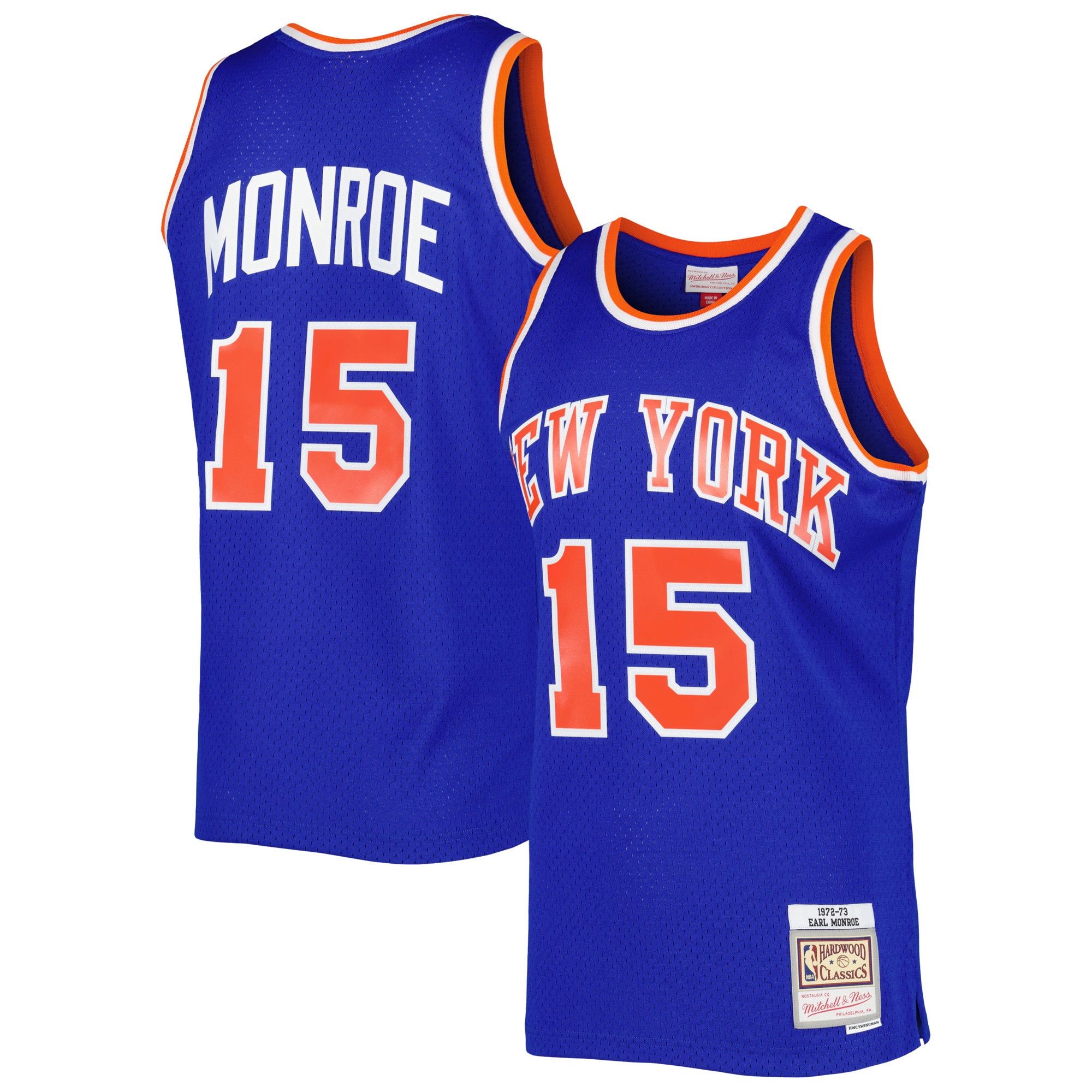 Earl Monroe New York Knicks Mitchell & Ness 2001\/02 Hardwood Classics Swingman Jersey - Blue