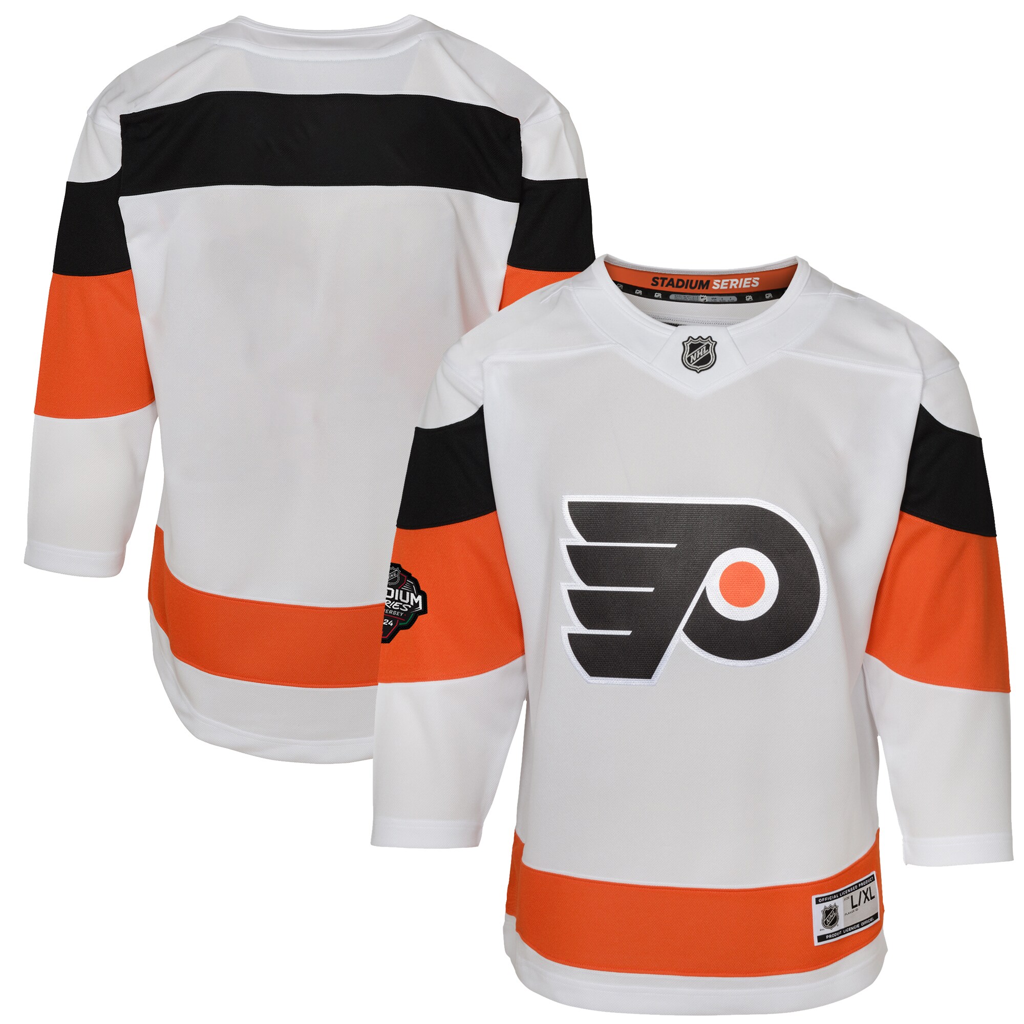 Philadelphia Flyers Youth 2024 NHL Stadium Series Premier Jersey\u00c2\u00a0\u00e2\u20ac\u201c White