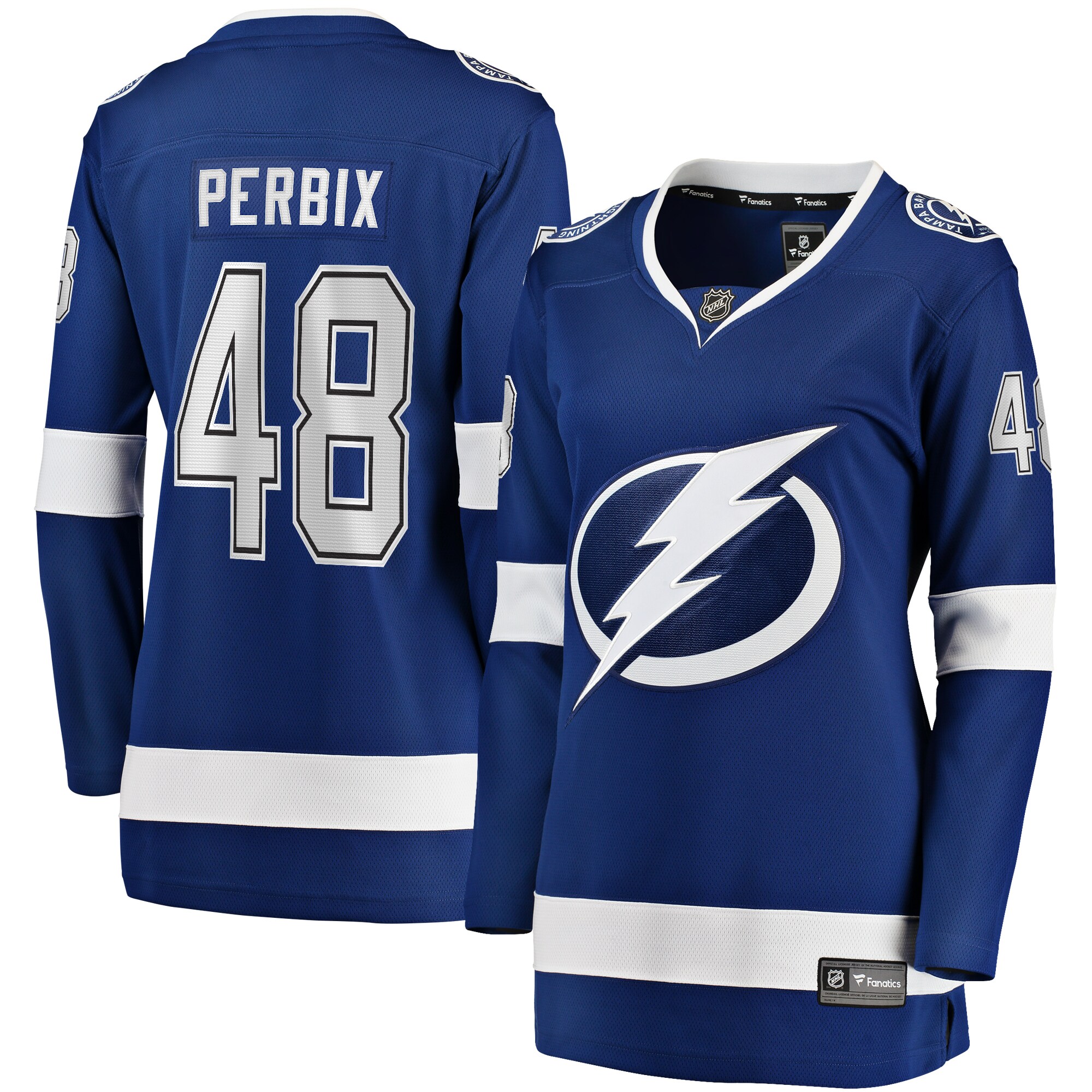 Nick Perbix Tampa Bay Lightning Fanatics Women's Home Breakaway Player Jersey - Blue