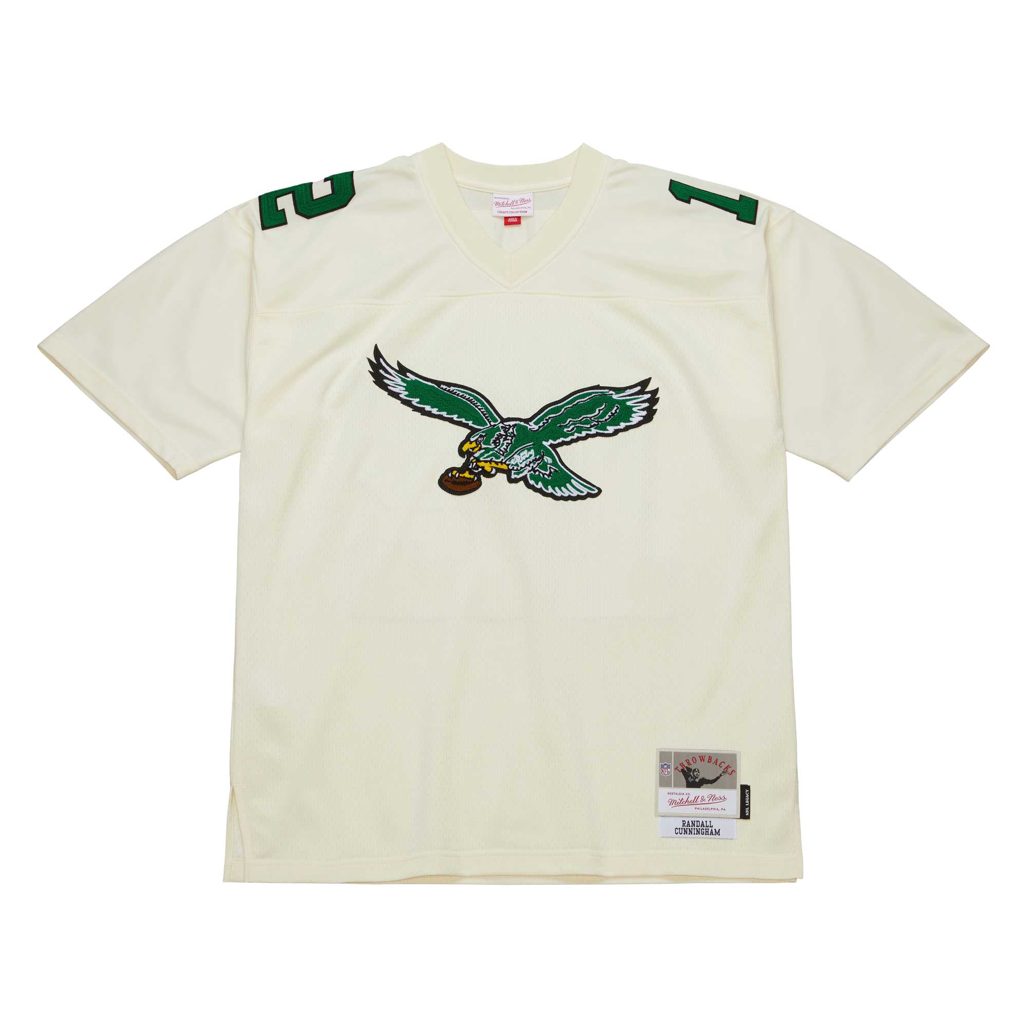 Randall Cunningham Philadelphia Eagles Mitchell & Ness Chainstitch Legacy Jersey - Cream