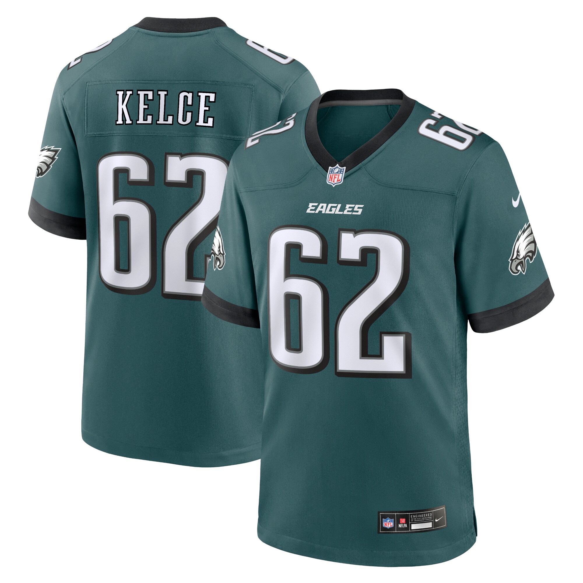 Jason Kelce Philadelphia Eagles  Team Game Jersey - Midnight Green