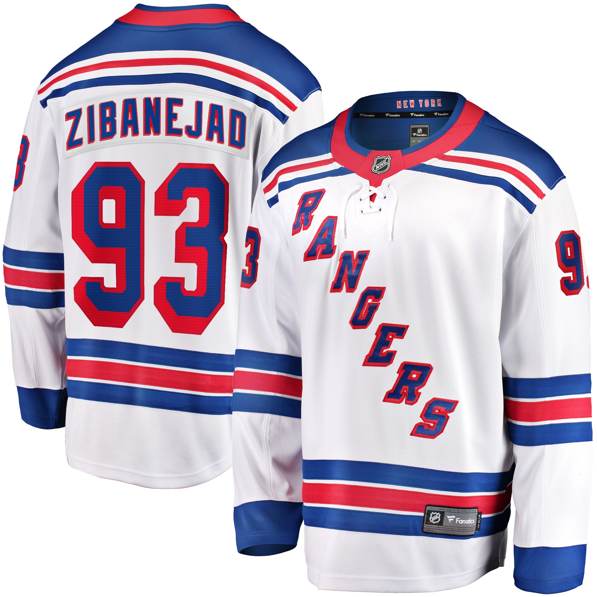Mika Zibanejad New York Rangers Fanatics Away Premier Breakaway Player Jersey - White
