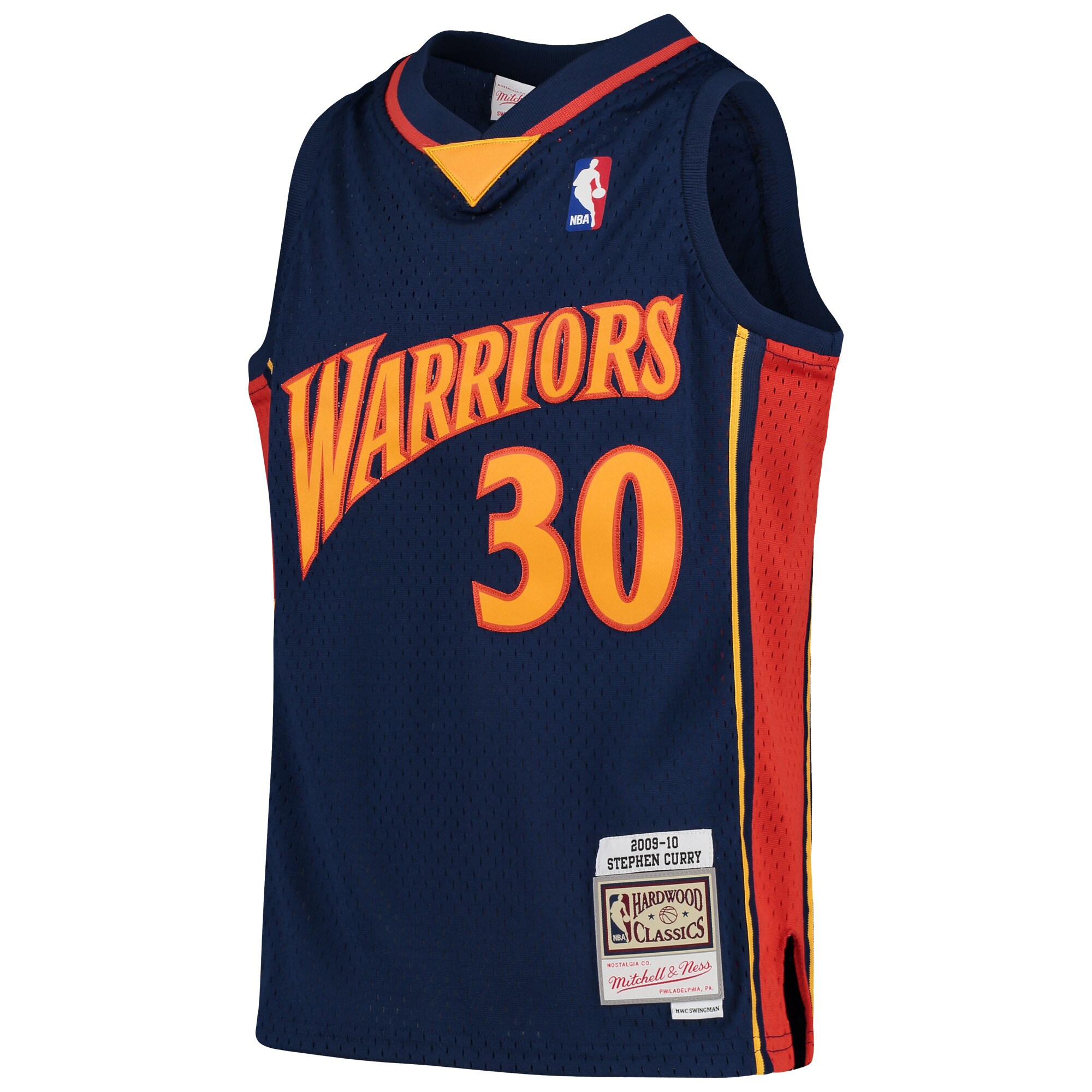 Stephen Curry Golden State Warriors Mitchell & Ness Youth 2009-10 Hardwood Classics Swingman Throwback Jersey - Navy