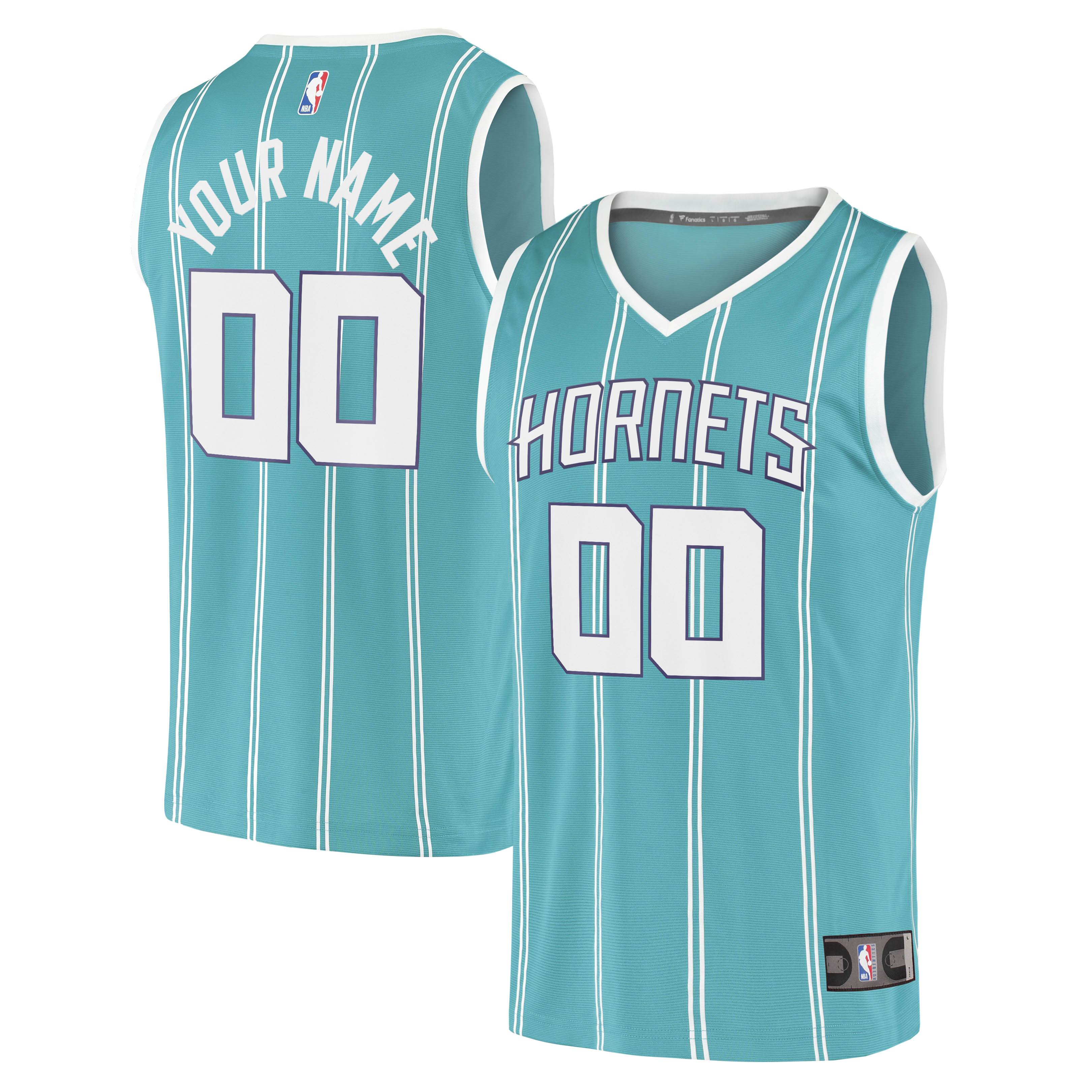 Charlotte Hornets Fanatics Fast Break Replica Custom Jersey - Icon Edition - Teal