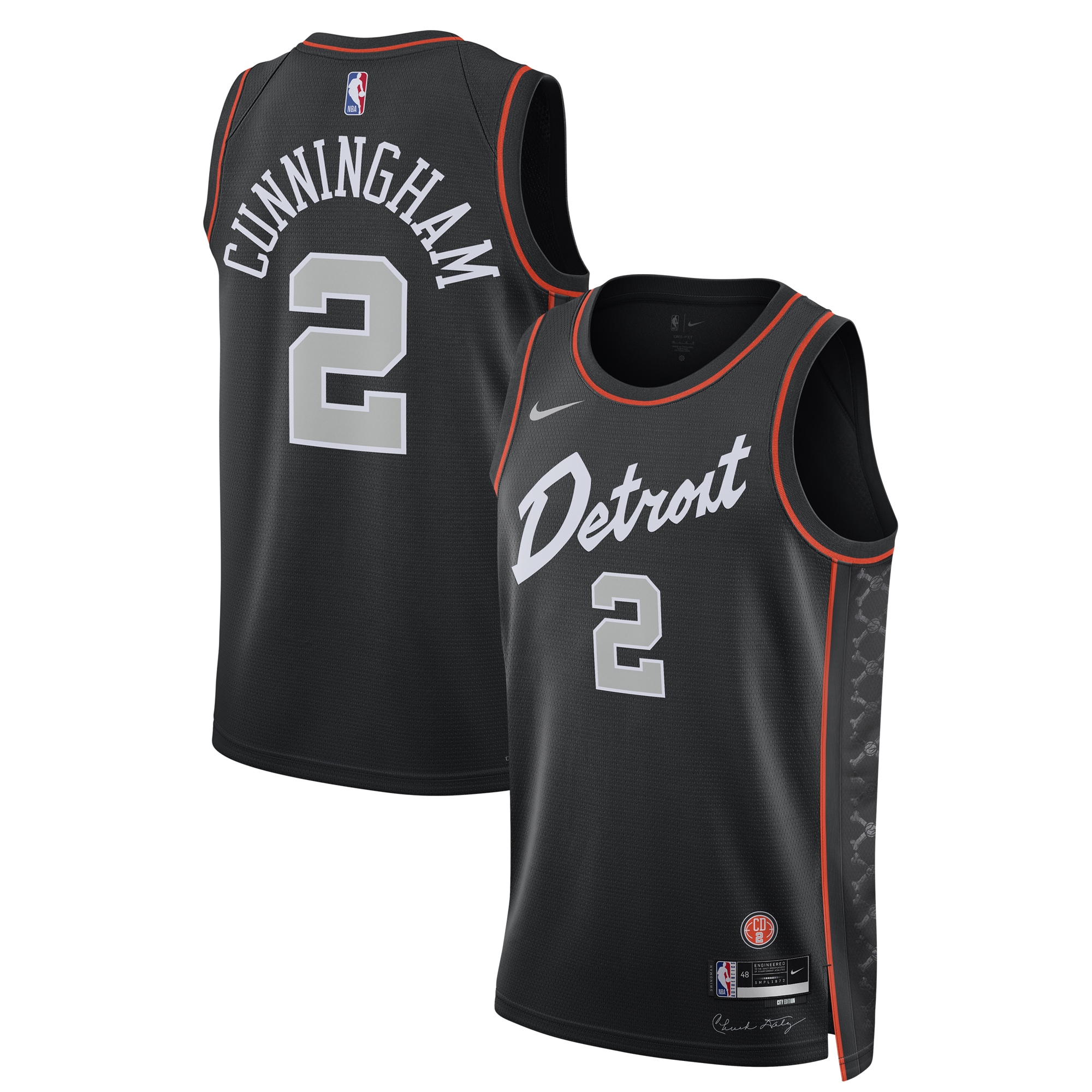 Cade Cunningham Detroit Pistons  Unisex 2023\/24 Swingman Jersey - Black - City Edition