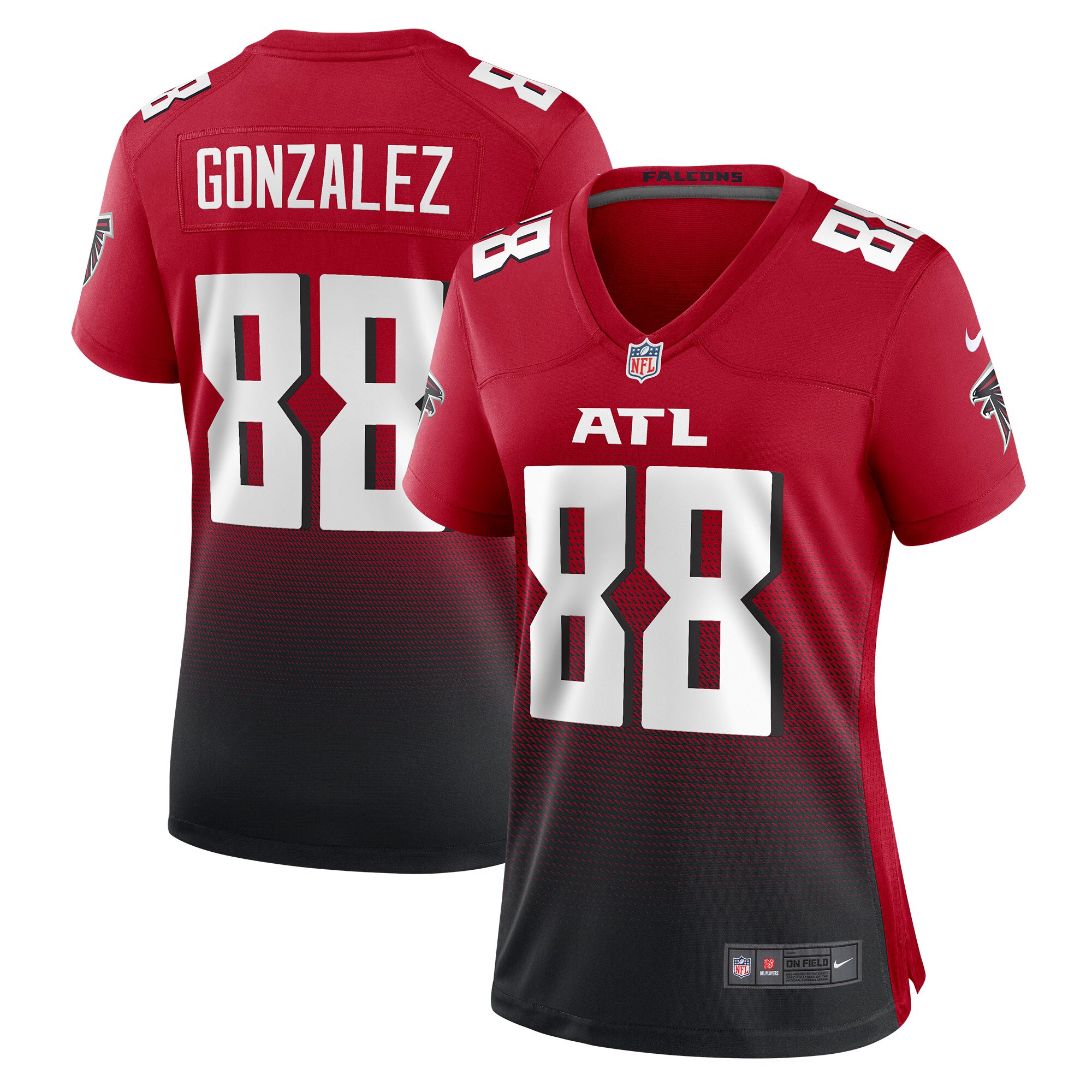 Tony Gonzalez Atlanta Falcons  Women's Retired Game Jersey - Red