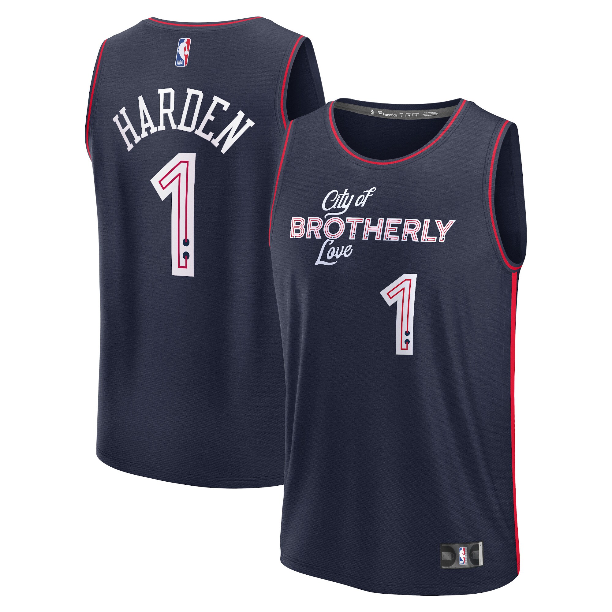 James Harden Philadelphia 76ers Fanatics Fast Break Jersey - Navy - City Edition