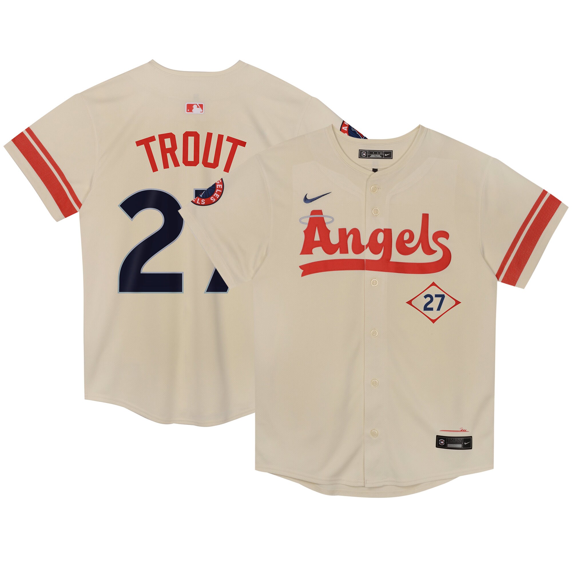 Mike Trout Los Angeles Angels  Preschool City Connect Limited Player Jersey - Cream