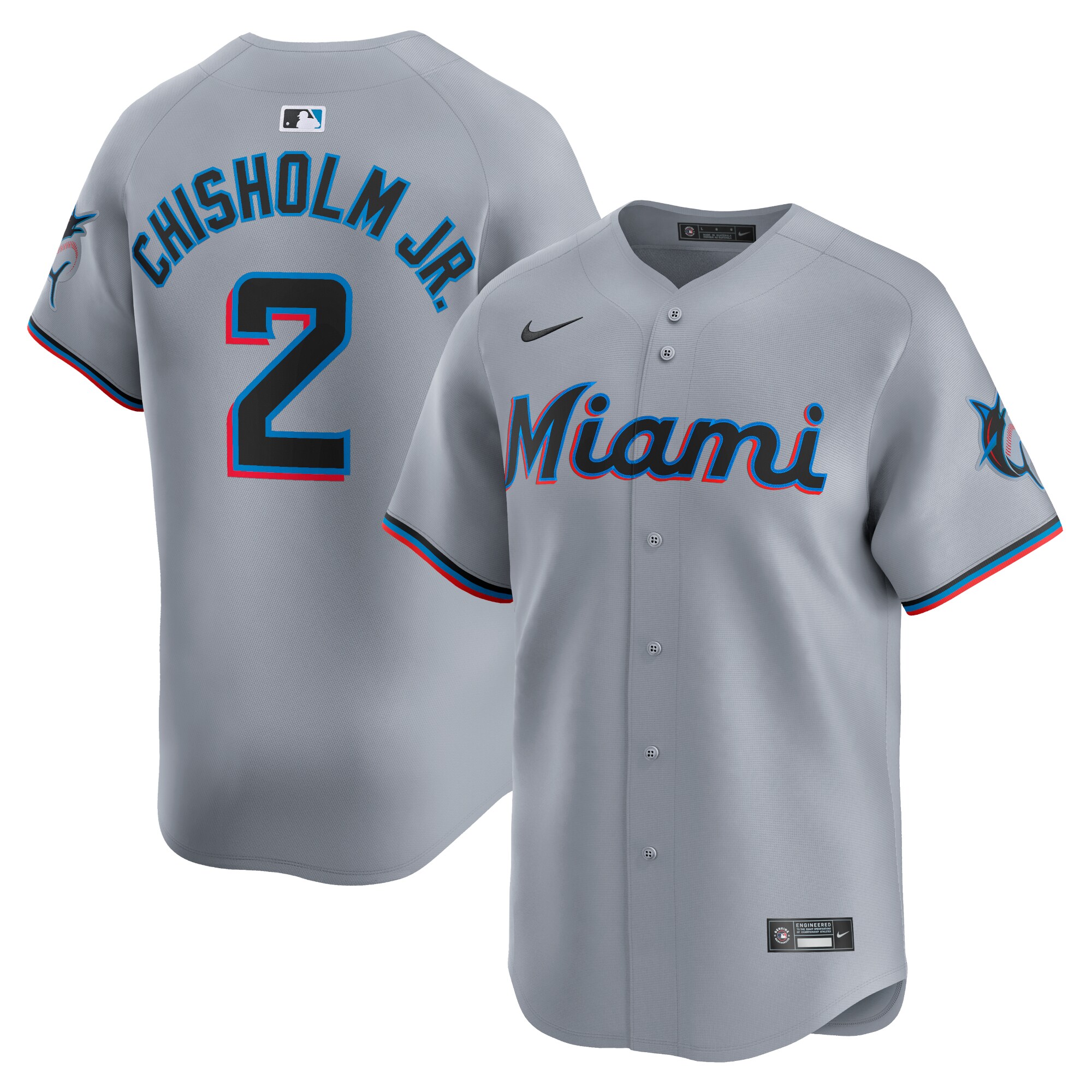 Jazz Chisholm Jr. Miami Marlins  Road Limited Player Jersey\u00c2\u00a0\u00e2\u20ac\u201c Gray