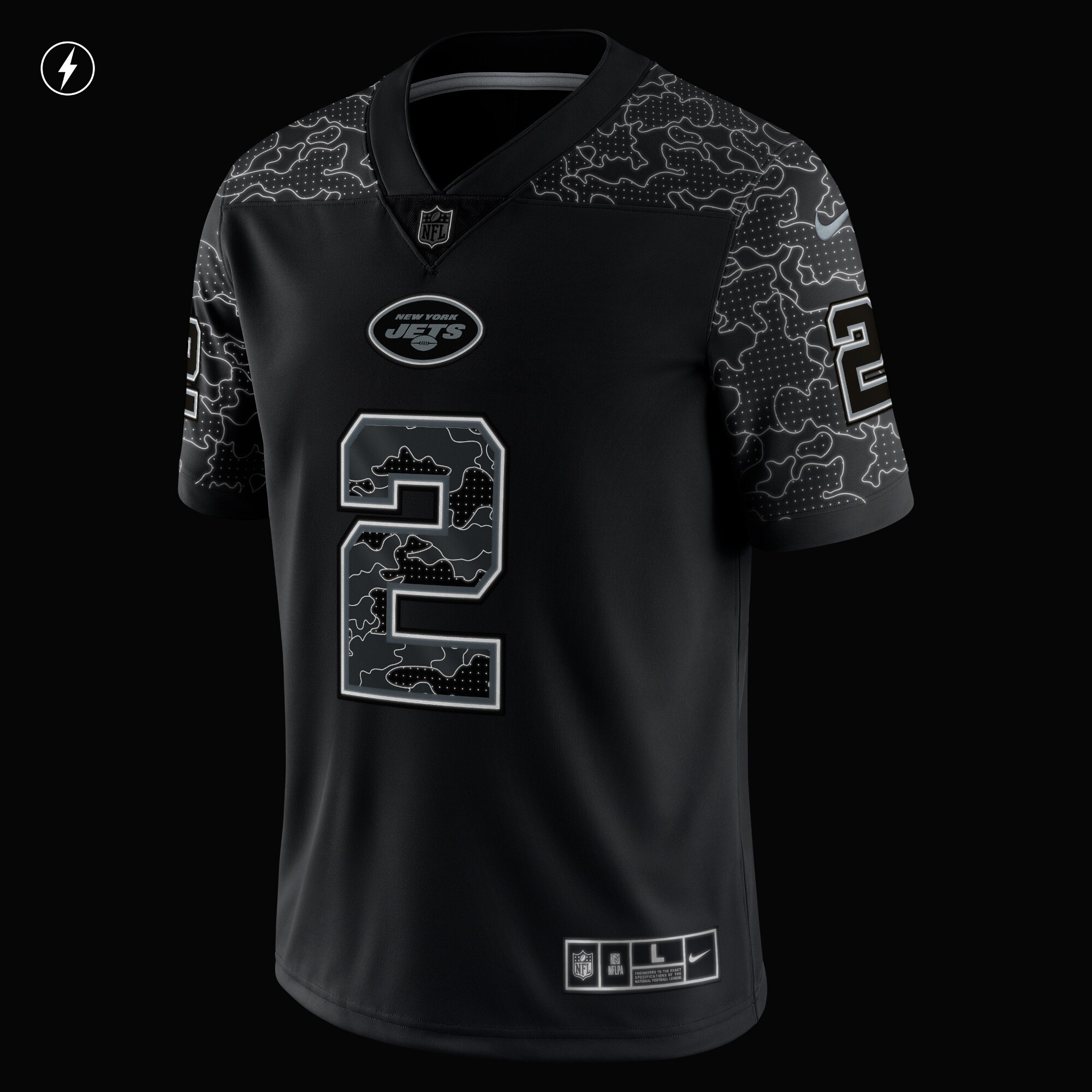 Zach Wilson New York Jets  RFLCTV Limited Jersey - Black