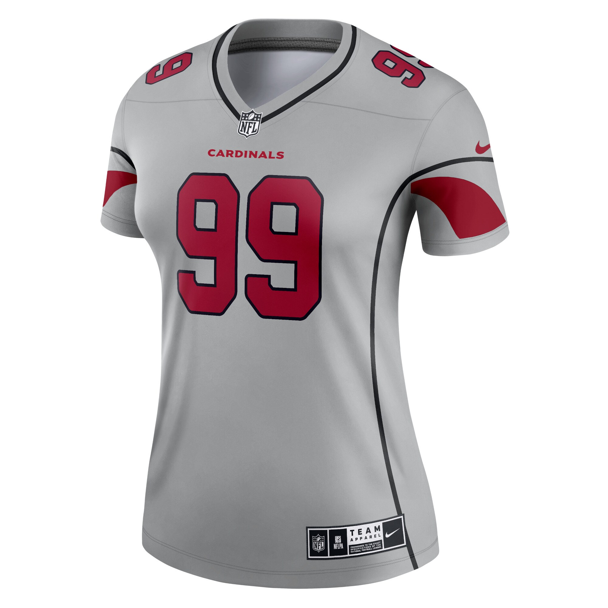 J.J. Watt Arizona Cardinals  Women's Inverted Legend Jersey - Gray