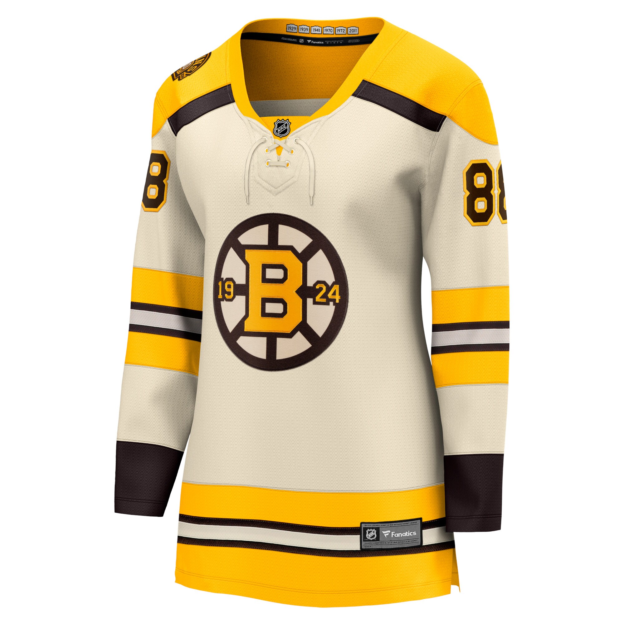 David Pastrnak Boston Bruins Fanatics Women's 100th Anniversary Premier Breakaway Player Jersey - Cream