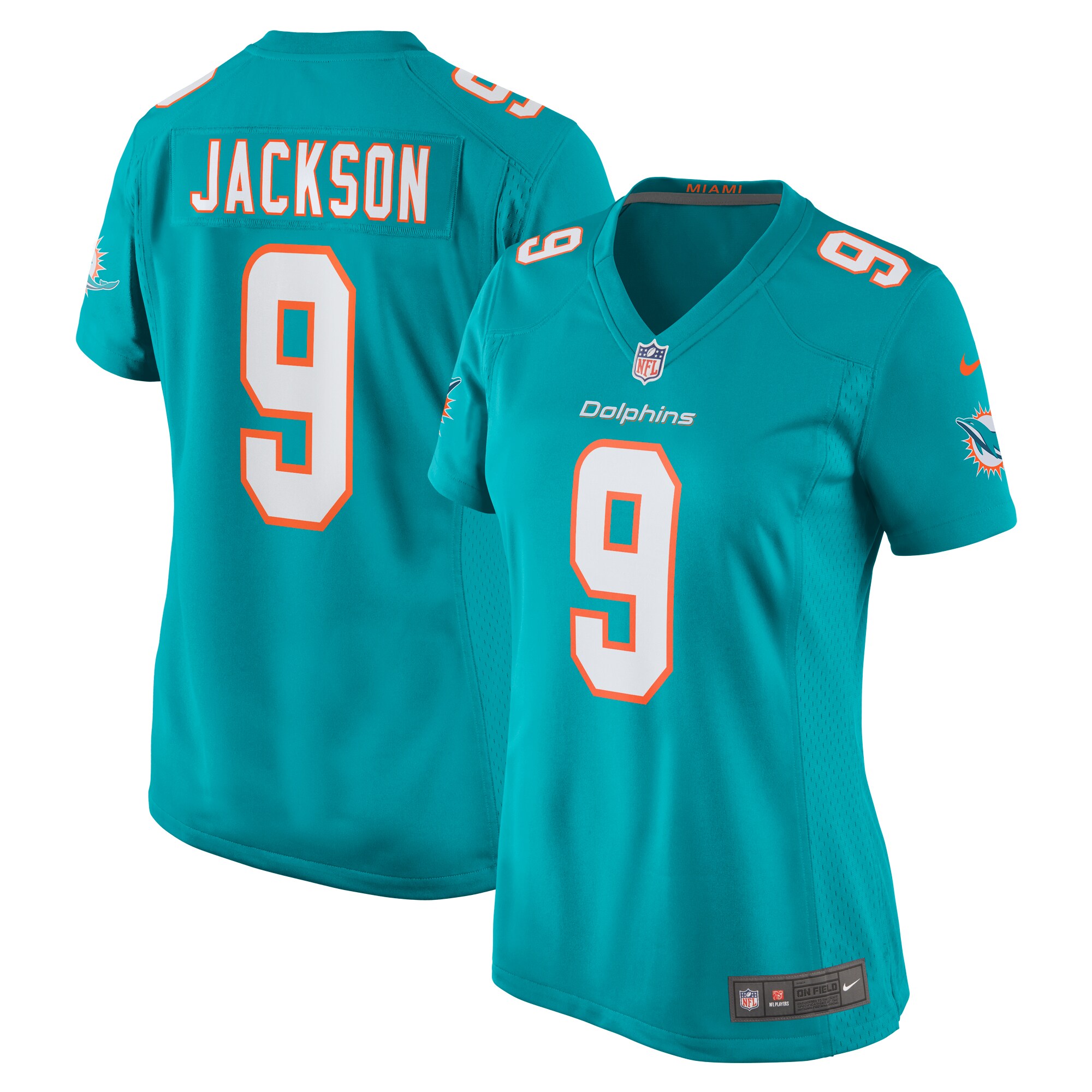 Calvin Jackson Miami Dolphins  Women's Home Game Player Jersey - Aqua