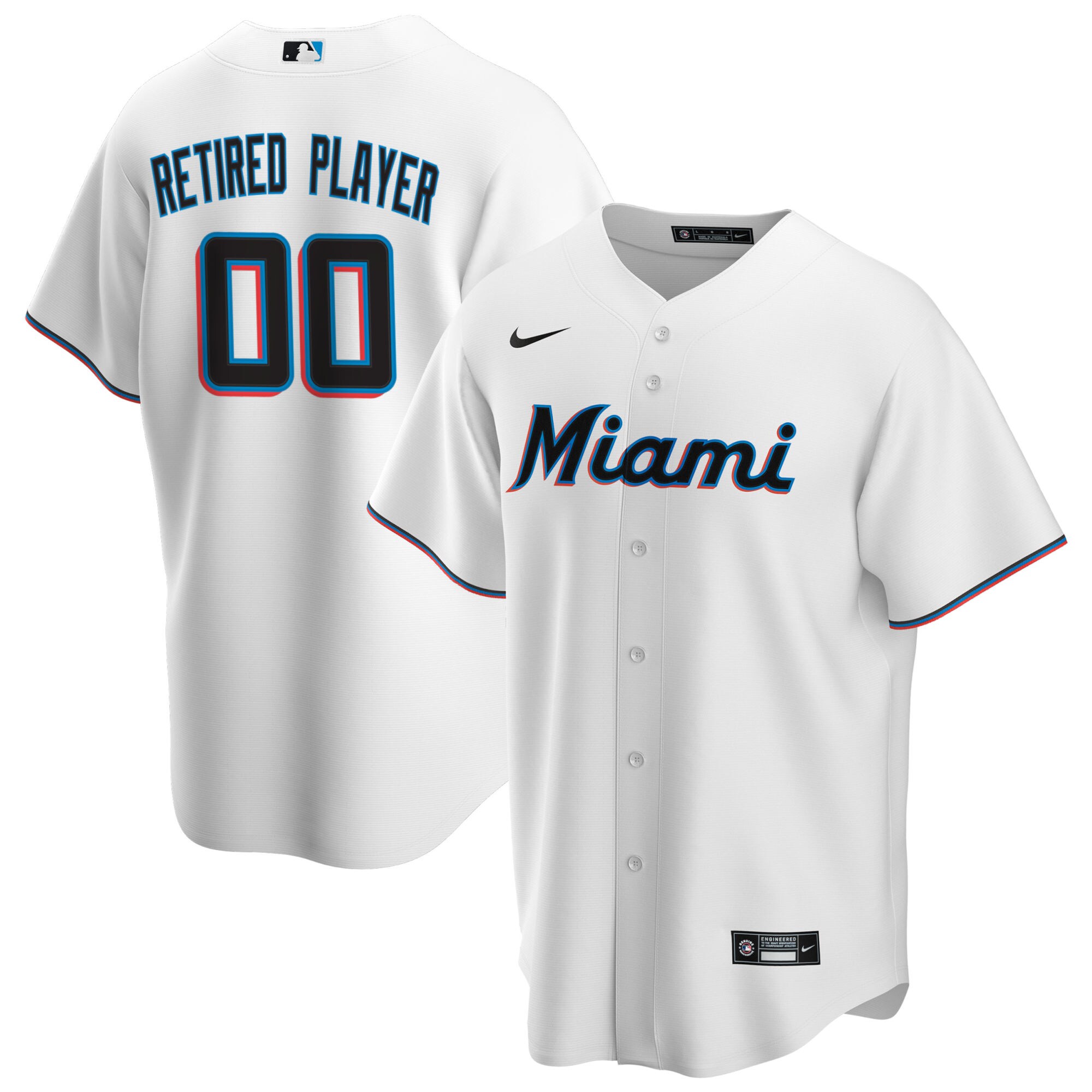 Miami Marlins  Home Pick-A-Player Retired Roster Replica Jersey - White