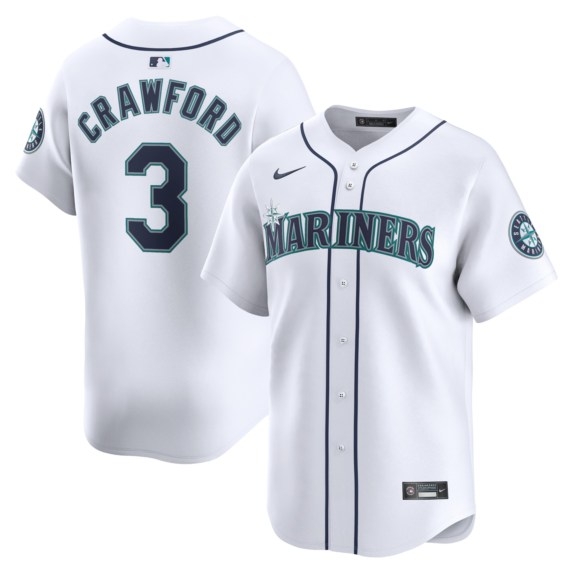 J.P. Crawford Seattle Mariners  Home Limited Player Jersey - White