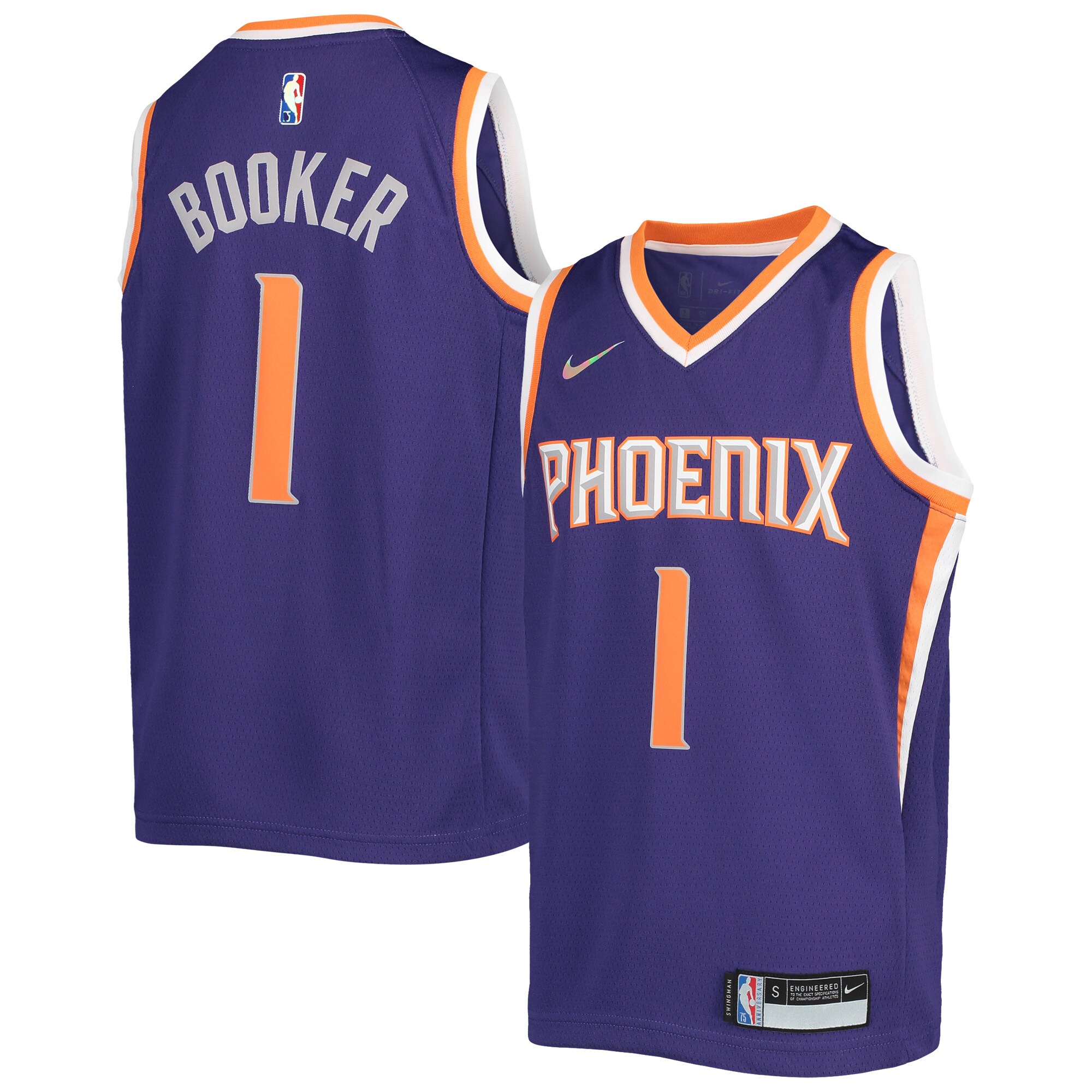 Devin Booker Phoenix Suns  Youth 2021\/22 Diamond Swingman Jersey - Icon Edition - Purple