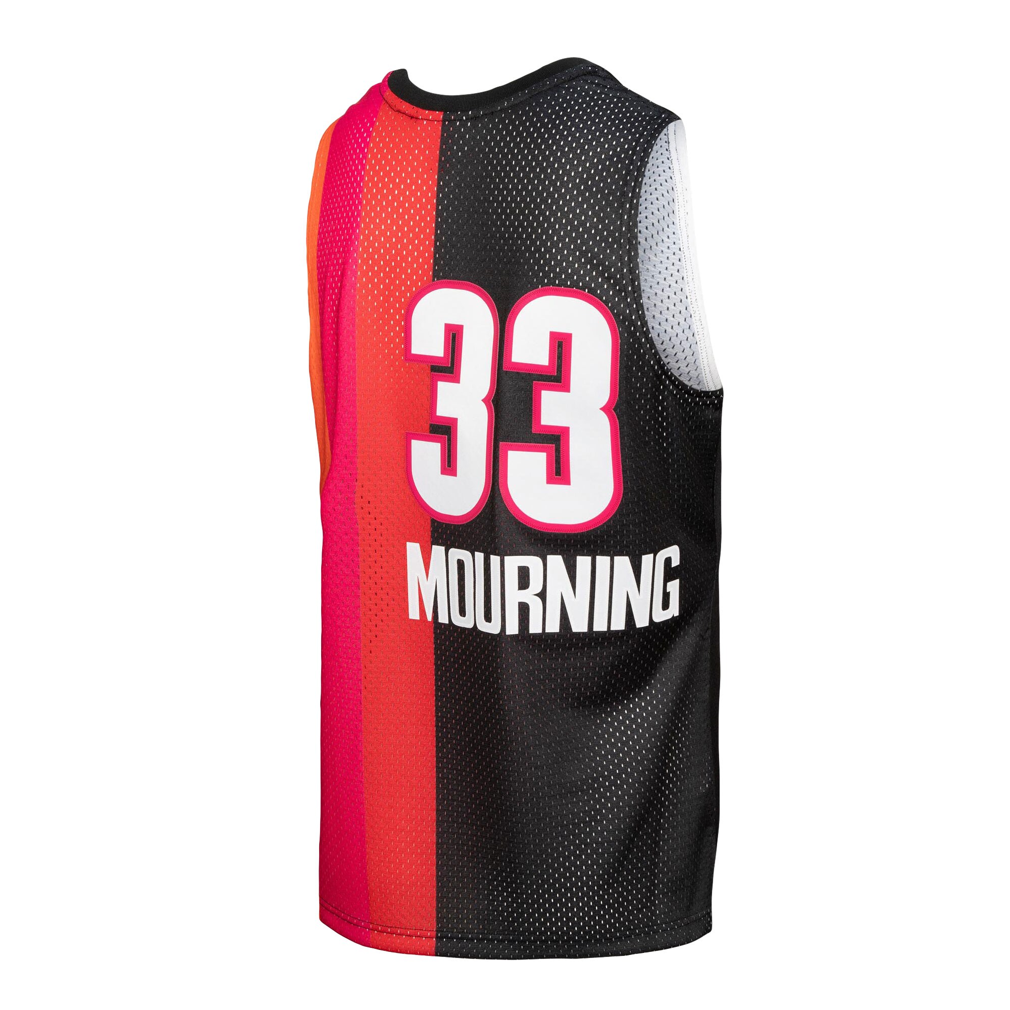 Alonzo Mourning Miami Heat Mitchell & Ness Hardwood Classics 2005\/06 Split Swingman Jersey - Black\/Red