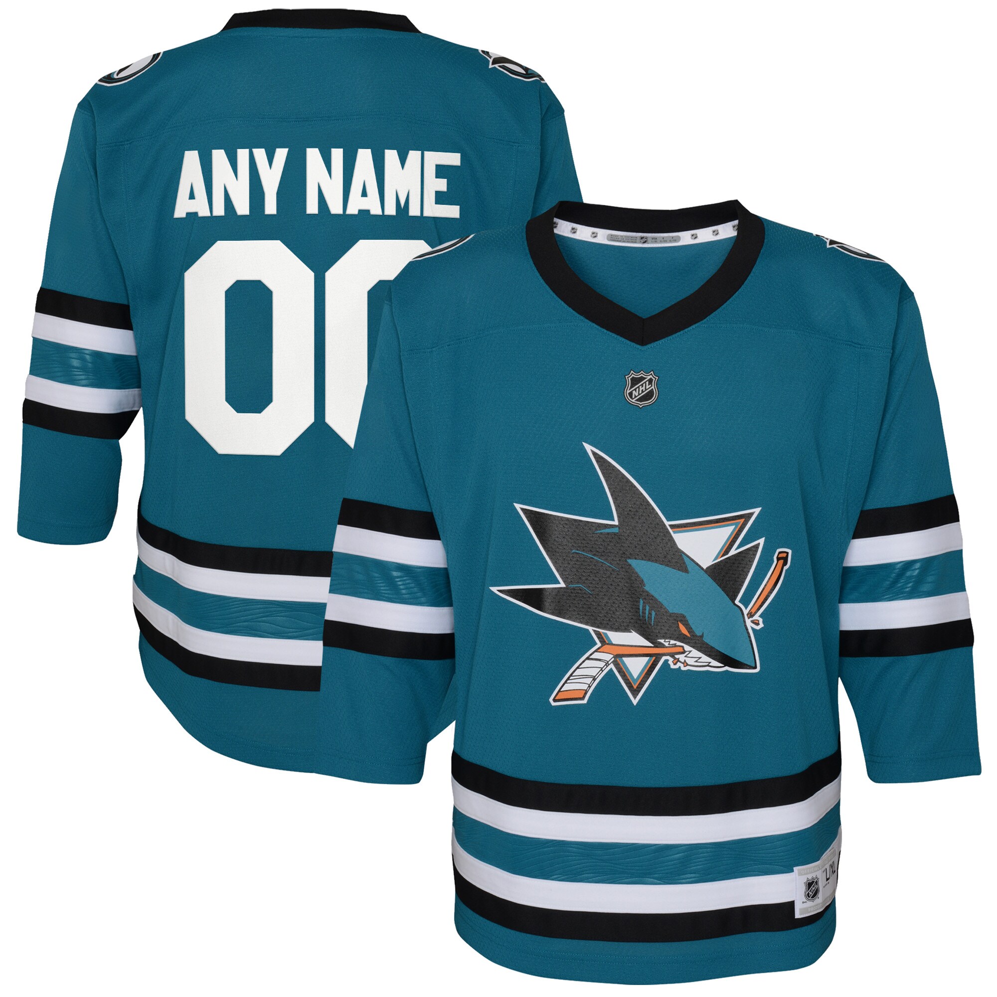 San Jose Sharks Infant Home Custom Replica Jersey - Teal