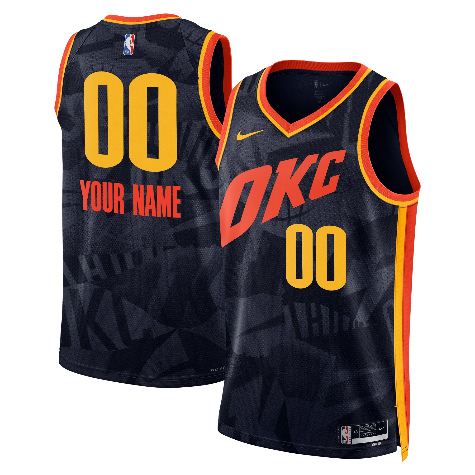Oklahoma City Thunder  Unisex 2023\/24 Custom Swingman Jersey - Navy - City Edition