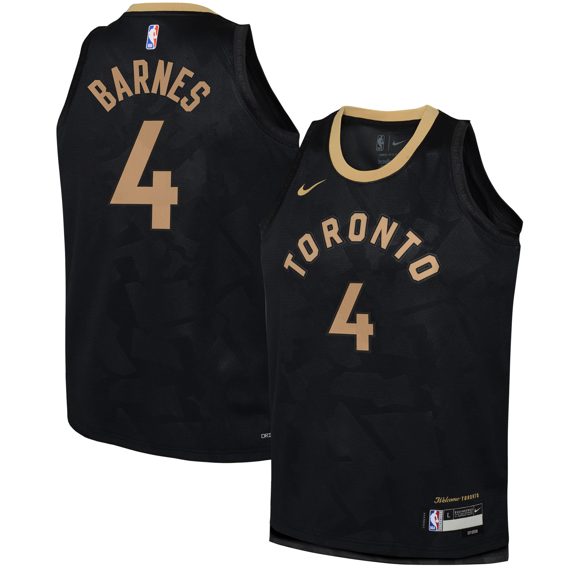 Scottie Barnes Toronto Raptors  Youth 2022\/23 Swingman Jersey - City Edition - Black