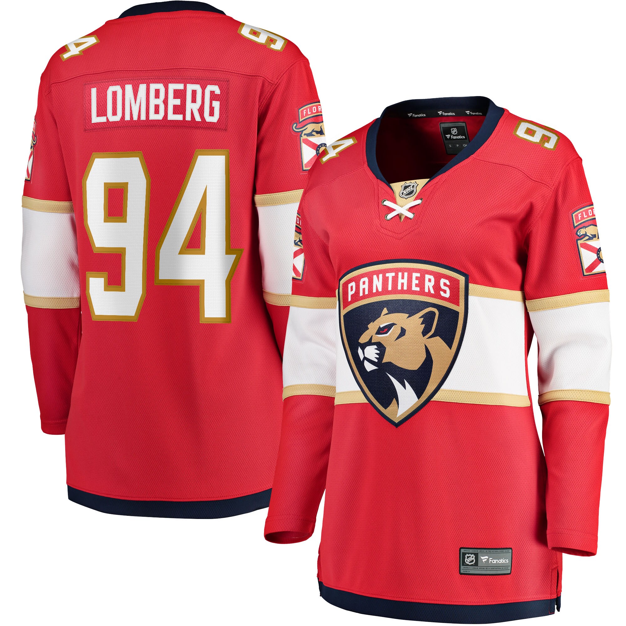 Ryan Lomberg Florida Panthers Fanatics Women's Home Breakaway Player Jersey - Red