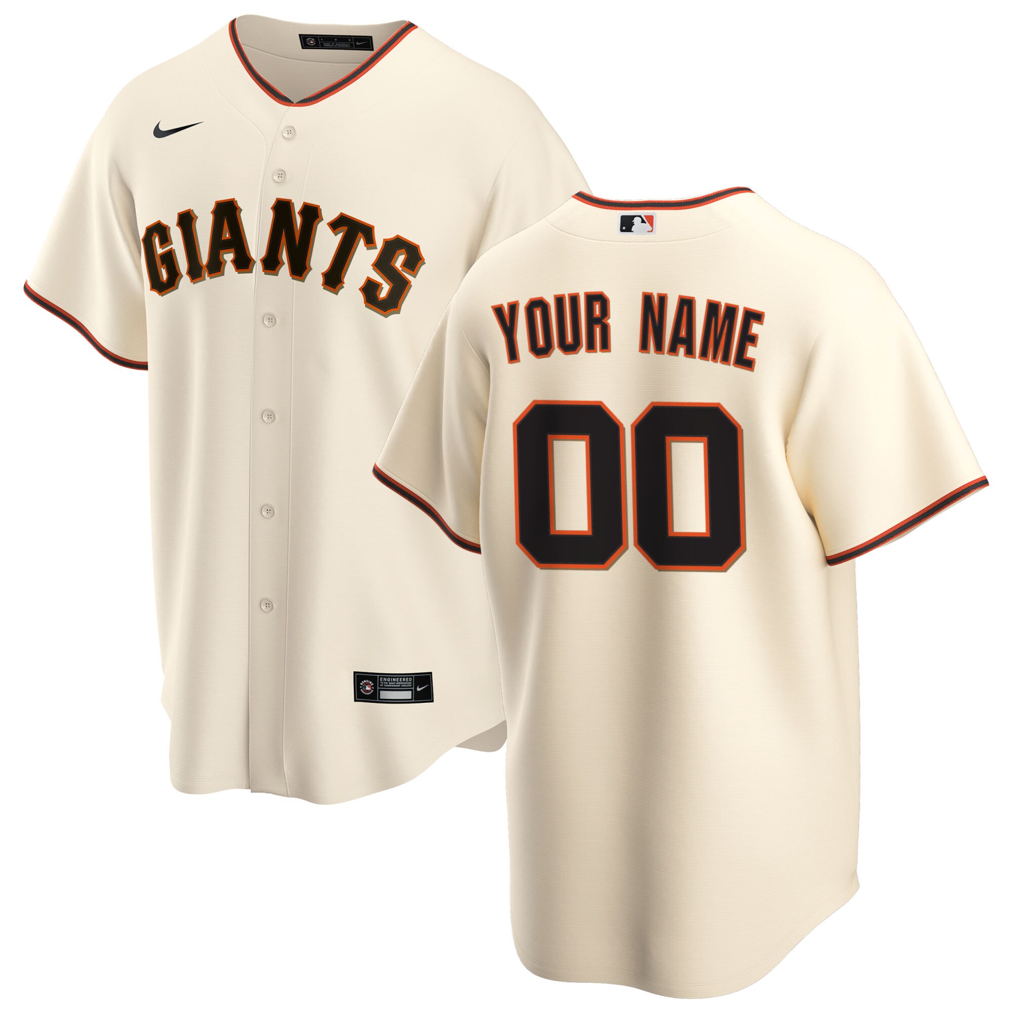 San Francisco Giants  Home Replica Custom Jersey - Cream