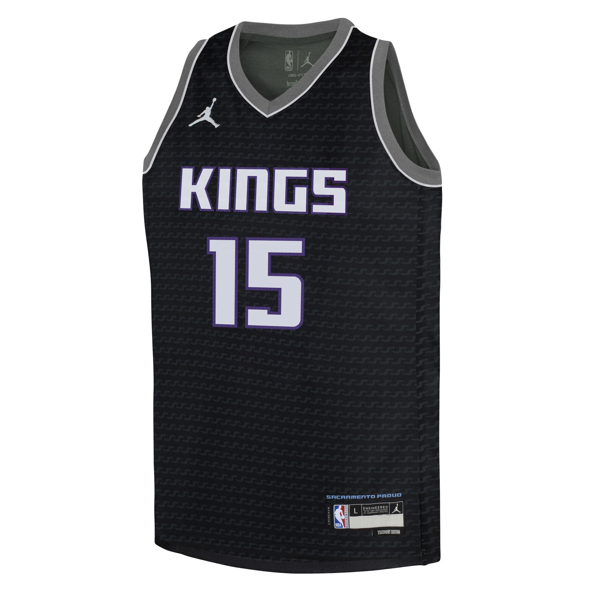 Davion Mitchell Sacramento Kings Jordan Brand Youth Swingman Jersey - Statement Edition - Black