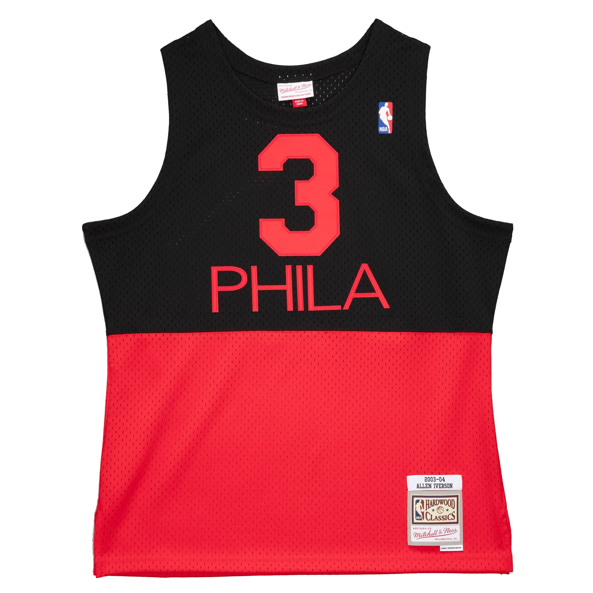 Allen Iverson Philadelphia 76ers Mitchell & Ness 2003\/04 Hardwood Classics Reload 2.0 Swingman Jersey - Black
