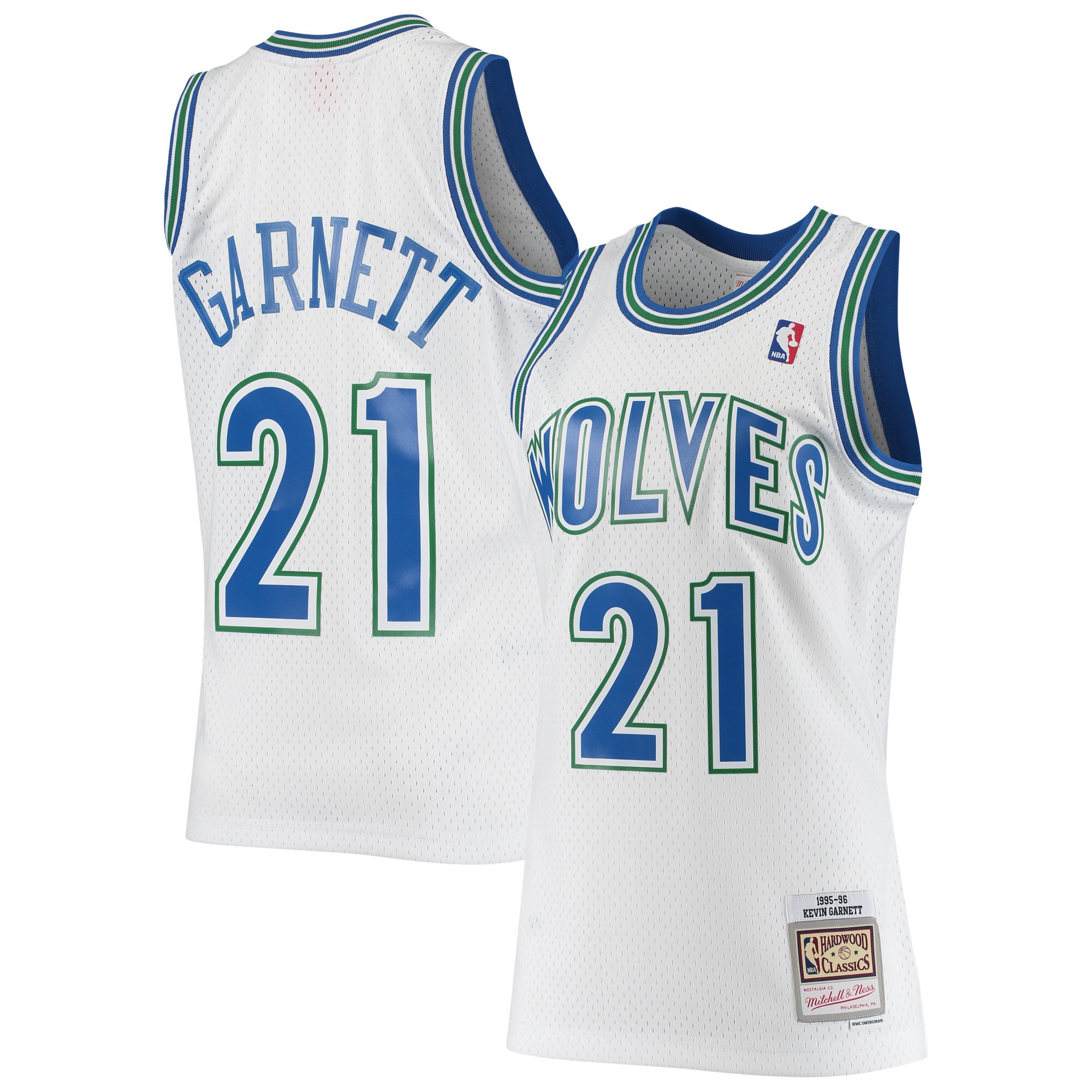 Kevin Garnett Minnesota Timberwolves Mitchell & Ness 1995\/96 Hardwood Classics Swingman Jersey - White