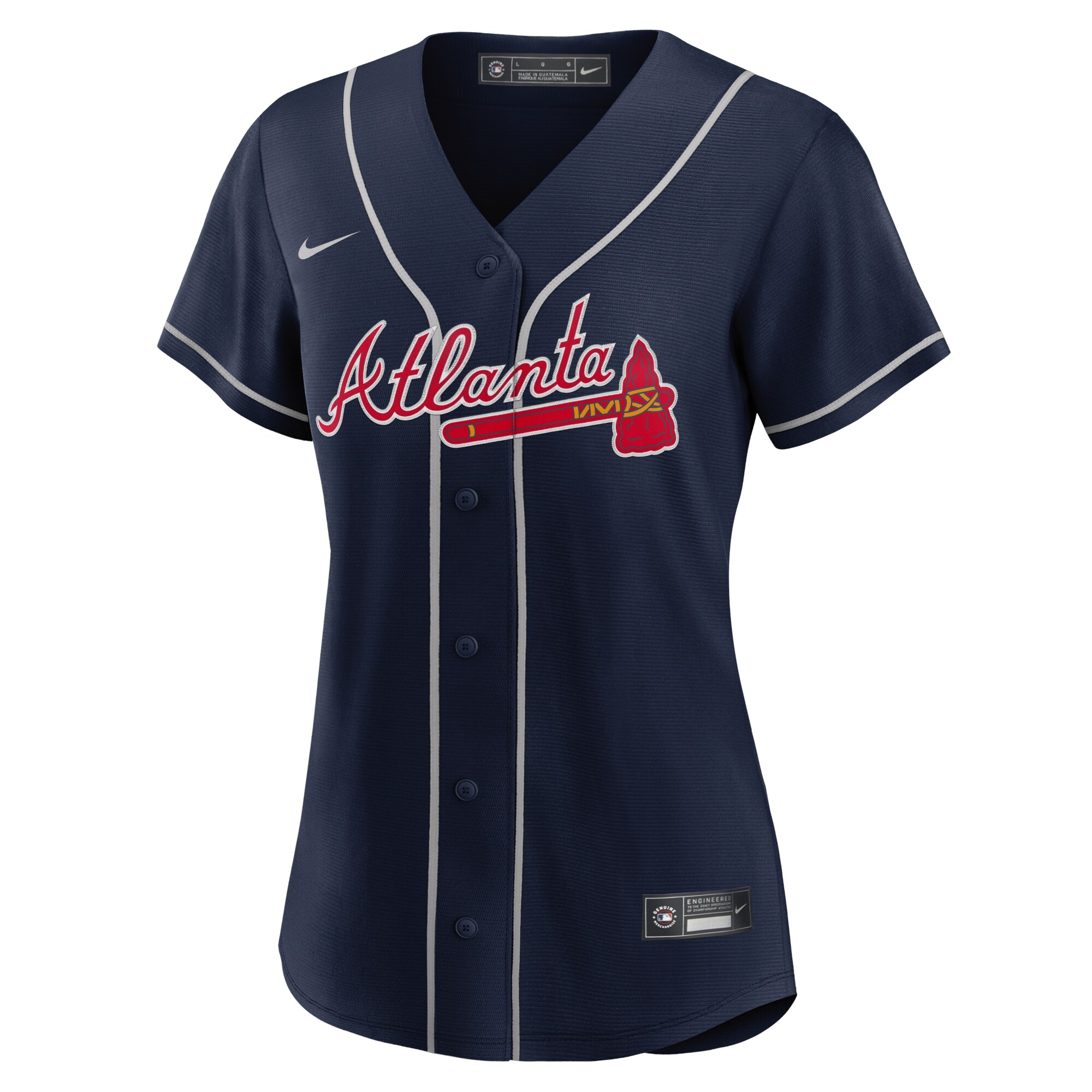 Atlanta Braves  Women's Alternate Replica Team Jersey - Navy