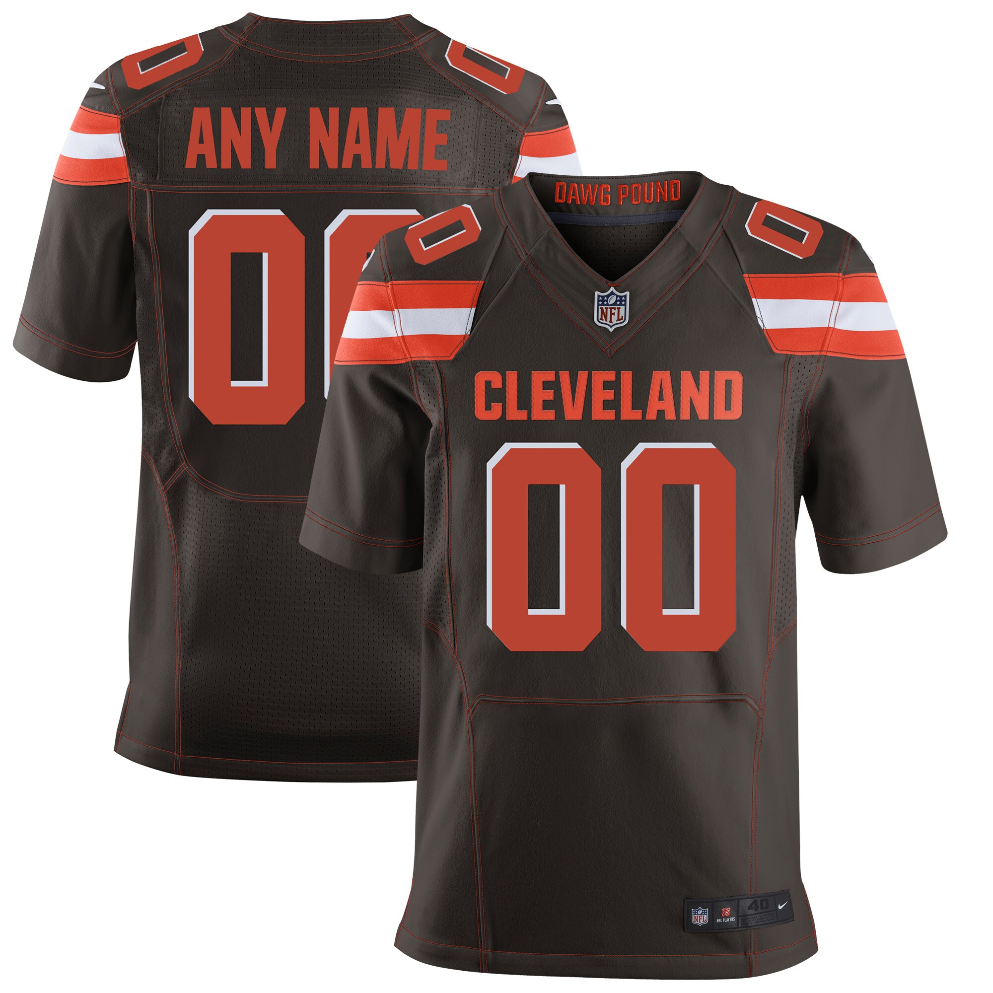 Cleveland Browns  Elite Custom Jersey - Brown