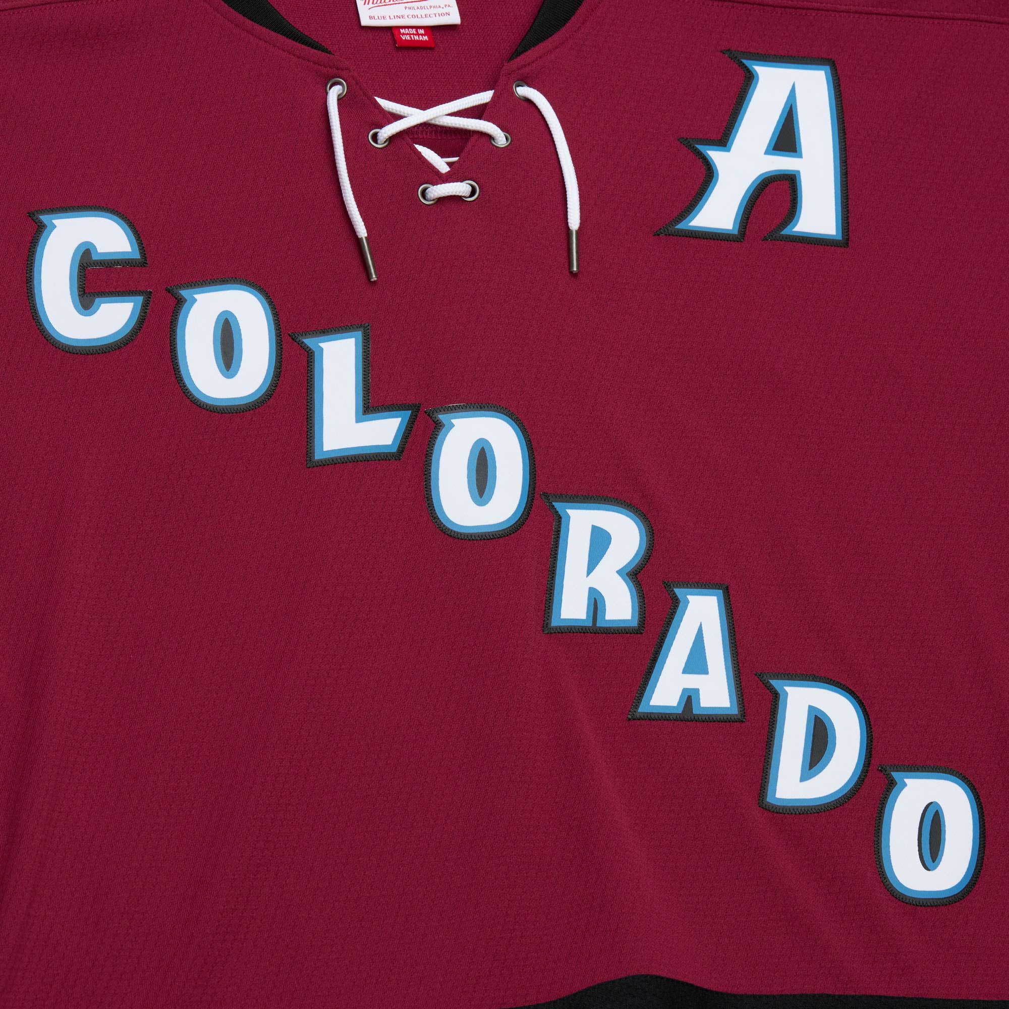 Peter Forsberg Colorado Avalanche Mitchell & Ness  2001\/02 Alternate Captain Blue Line Player Jersey - Maroon