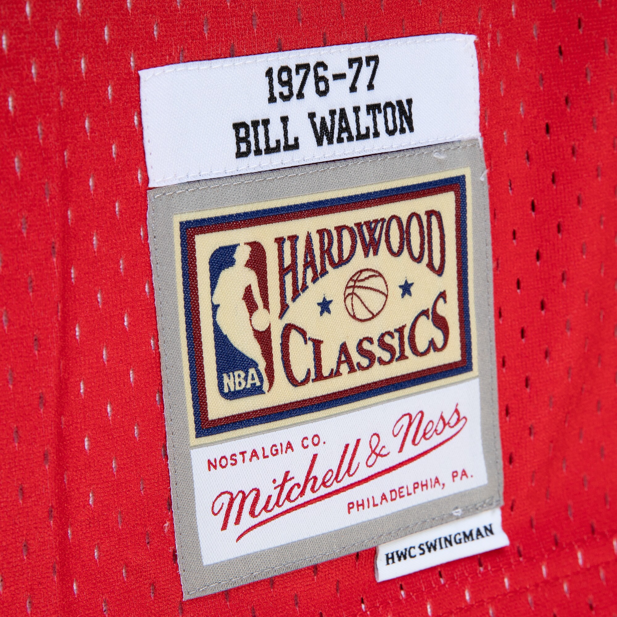 Bill Walton Portland Trail Blazers Mitchell & Ness 1976\/77 Hardwood Classics Fadeaway Swingman Player Jersey - Red\/Black