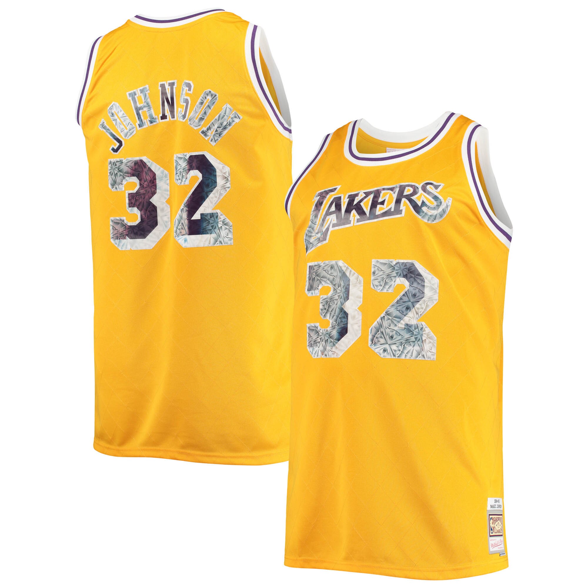 Magic Johnson Los Angeles Lakers Mitchell & Ness Big & Tall 1984\/85 NBA 75th Anniversary Diamond Swingman Jersey - Gold