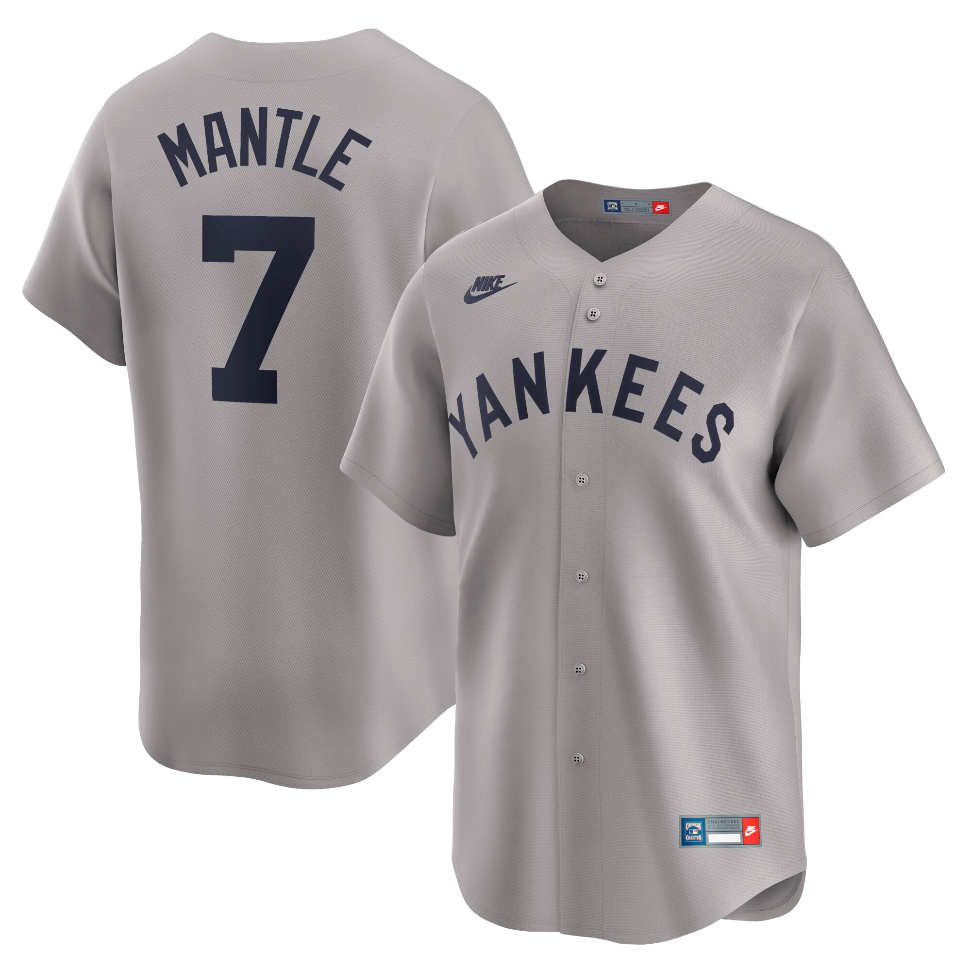 Mickey Mantle New York Yankees  Throwback Cooperstown Collection Limited Jersey - Gray