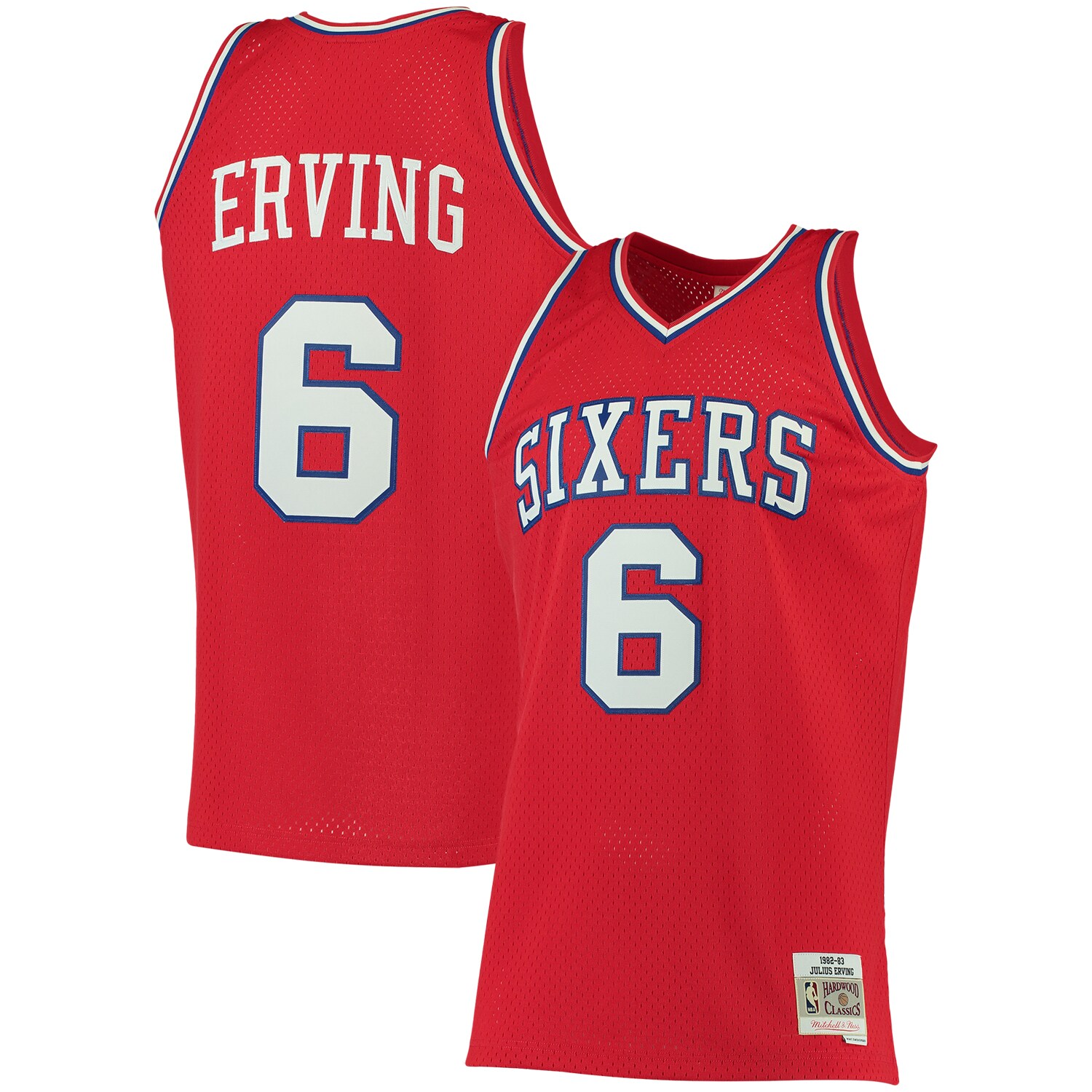 Julius Erving Philadelphia 76ers Mitchell & Ness 1982\/83 Big & Tall Hardwood Classics Swingman Jersey - Red