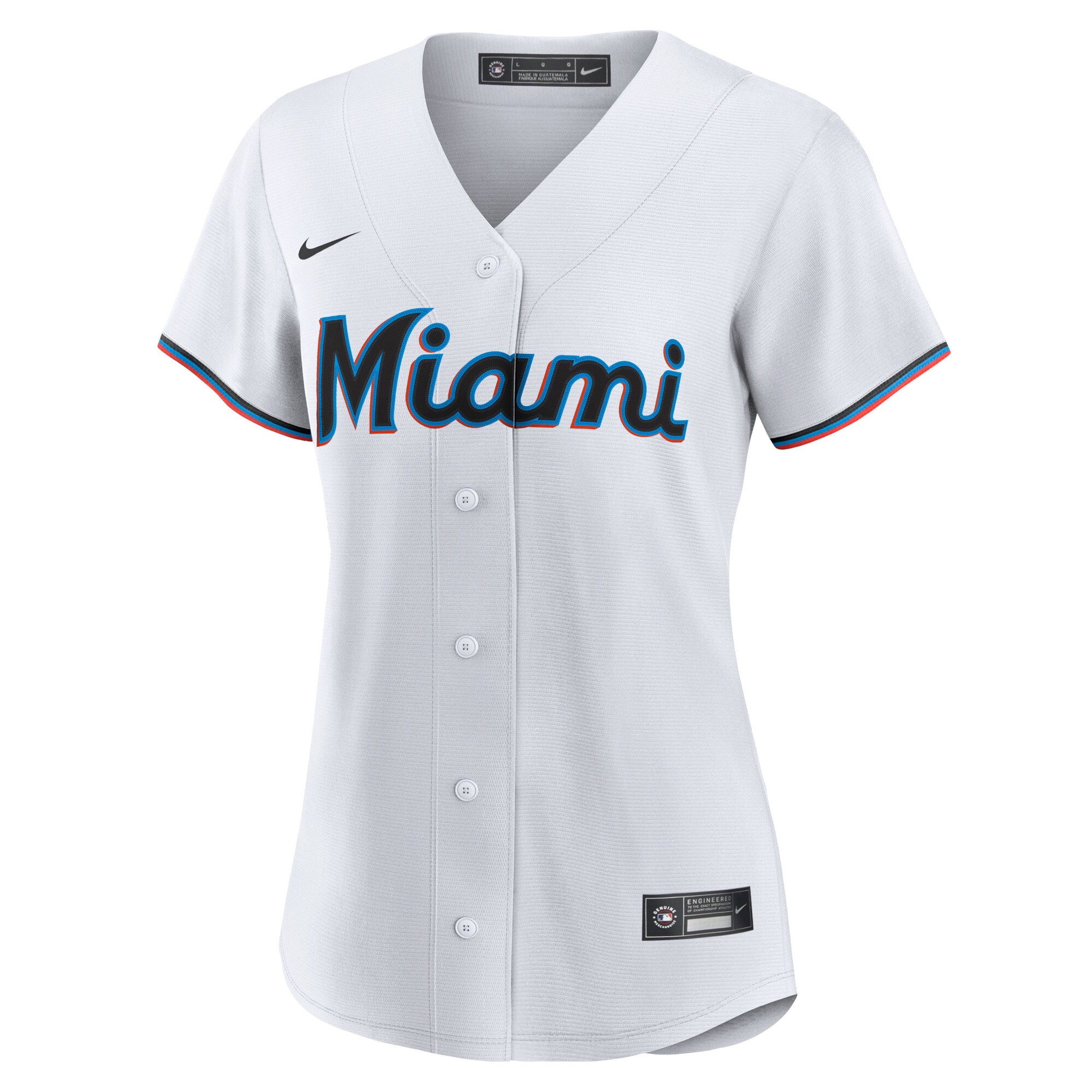 Miami Marlins  Women's Home Blank Replica Jersey - White
