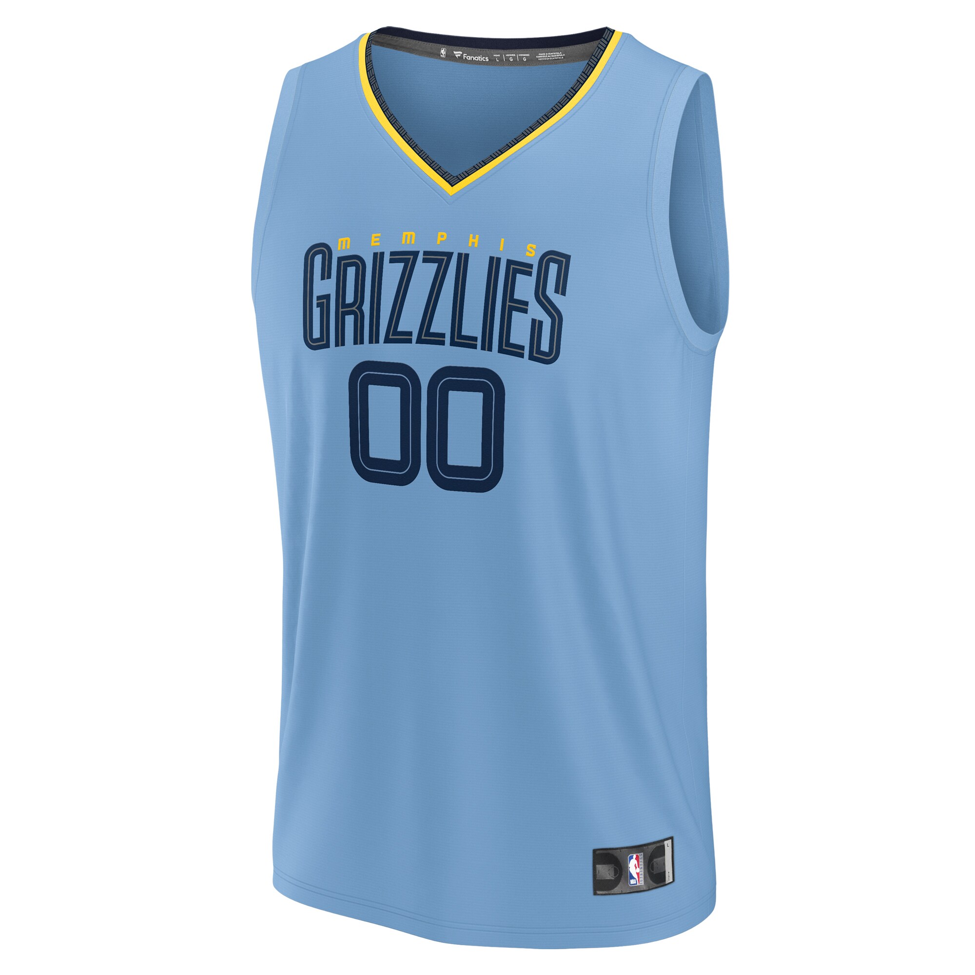 Memphis Grizzlies Fanatics Youth Fast Break Replica Custom Jersey - Statement Edition - Light Blue