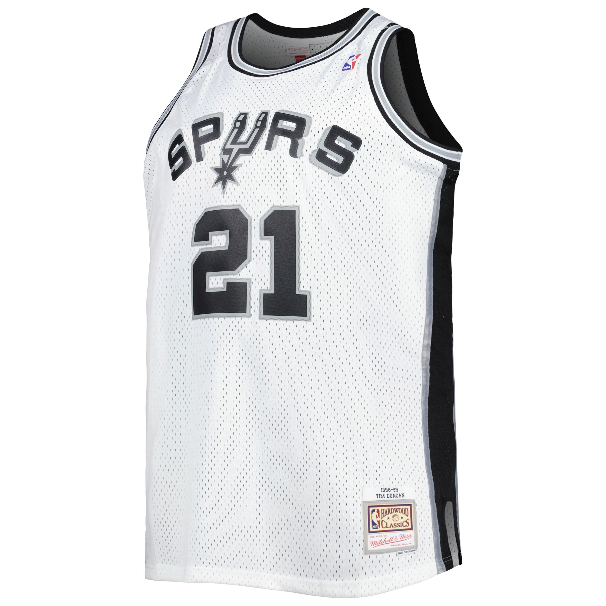Tim Duncan San Antonio Spurs Mitchell & Ness Big & Tall Hardwood Classics 1998\/99 Swingman Jersey - White