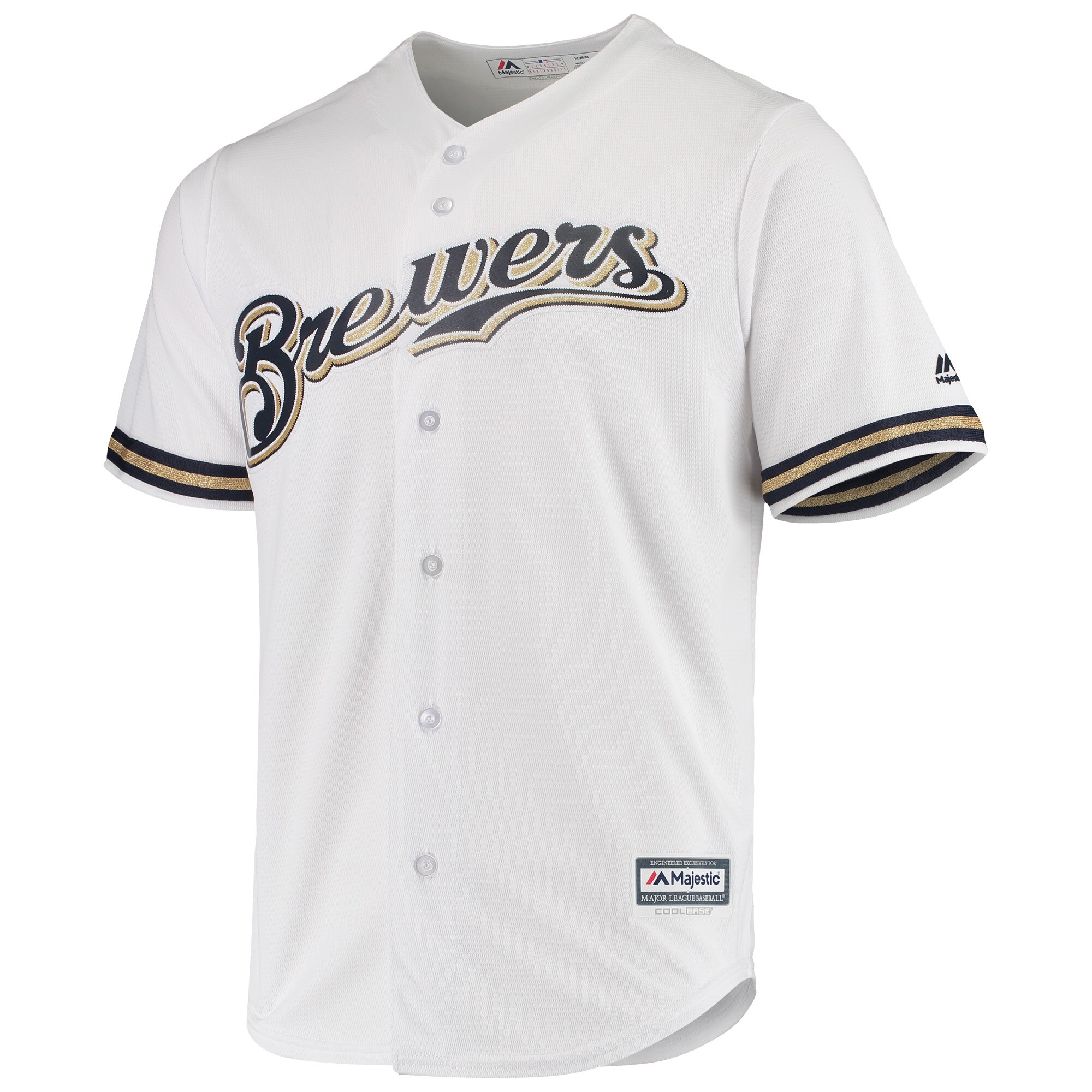 Milwaukee Brewers Majestic Team Official Jersey - White