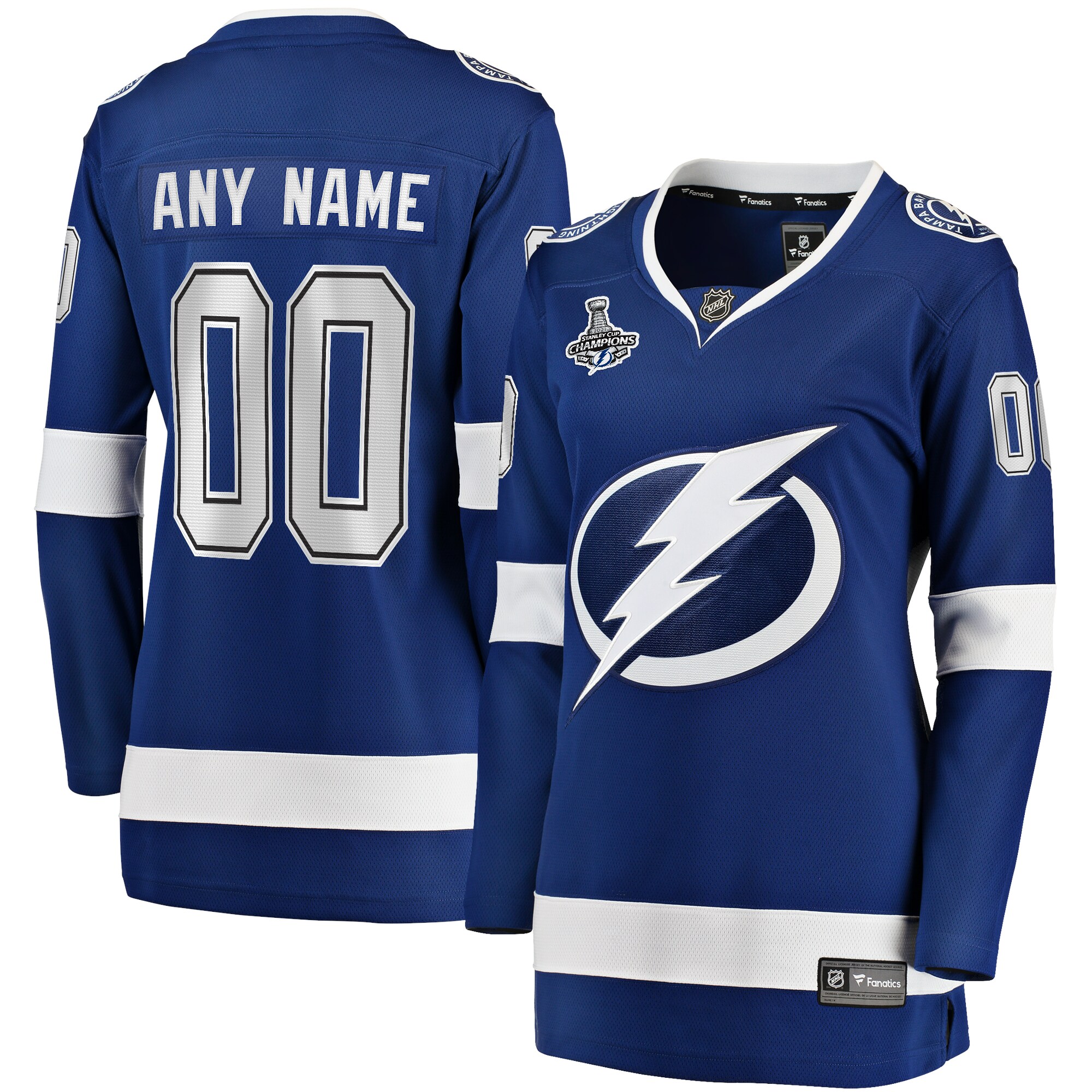 Tampa Bay Lightning Fanatics Women's 2021 Stanley Cup Champions Home Breakaway Custom Jersey - Blue
