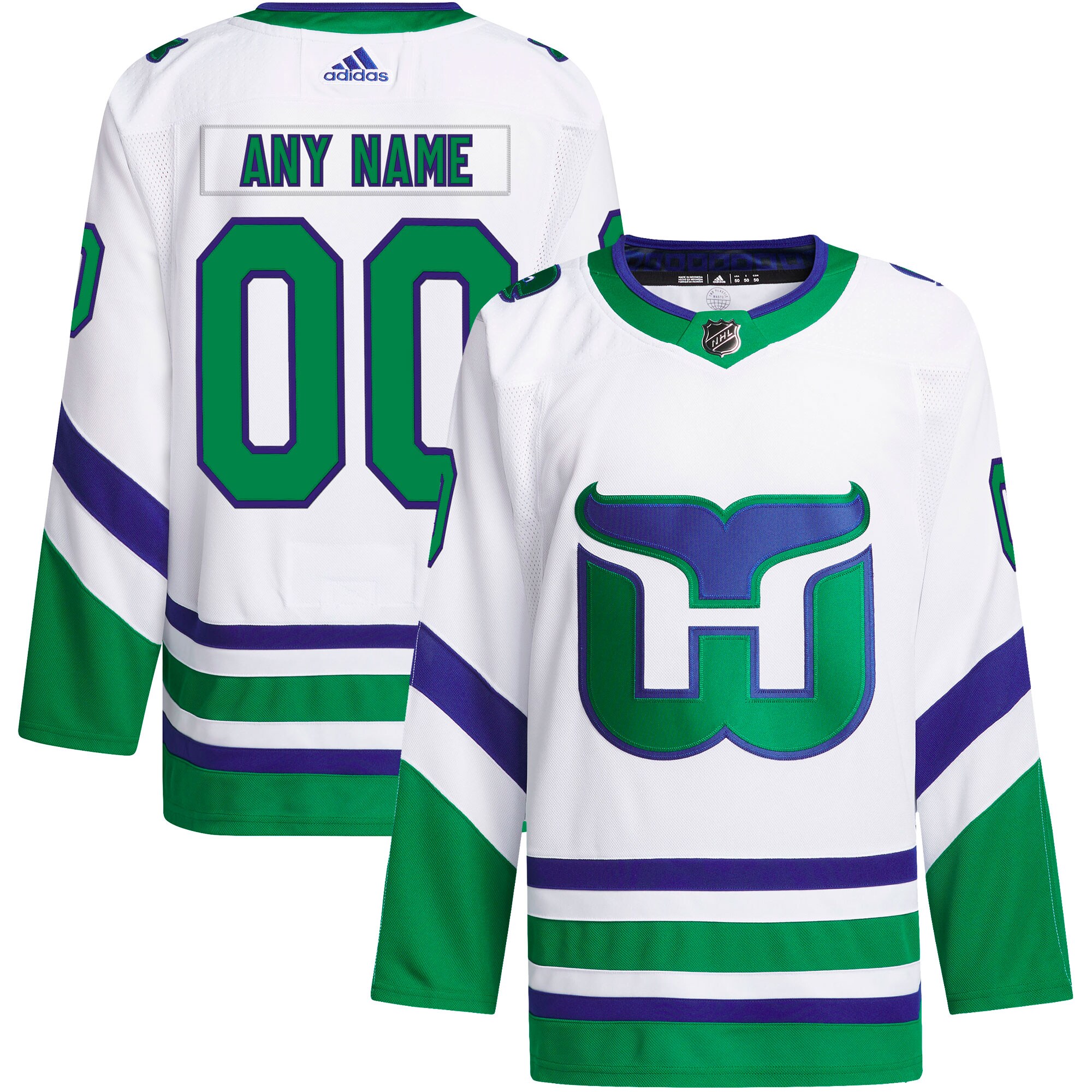 Carolina Hurricanes adidas    Primegreen Authentic Custom Jersey - White