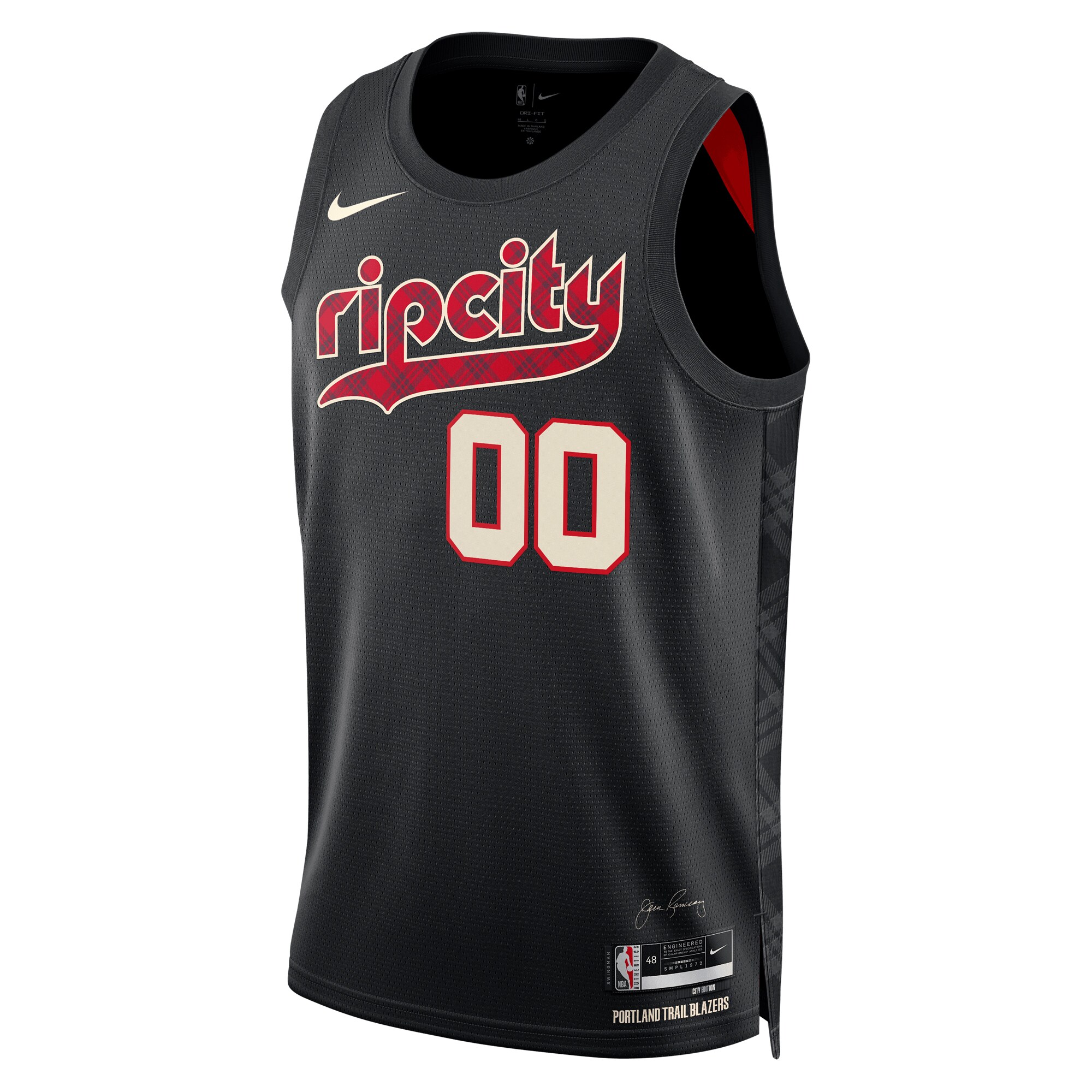 Portland Trail Blazers  Unisex 2023\/24 Custom Swingman Jersey - Black - City Edition