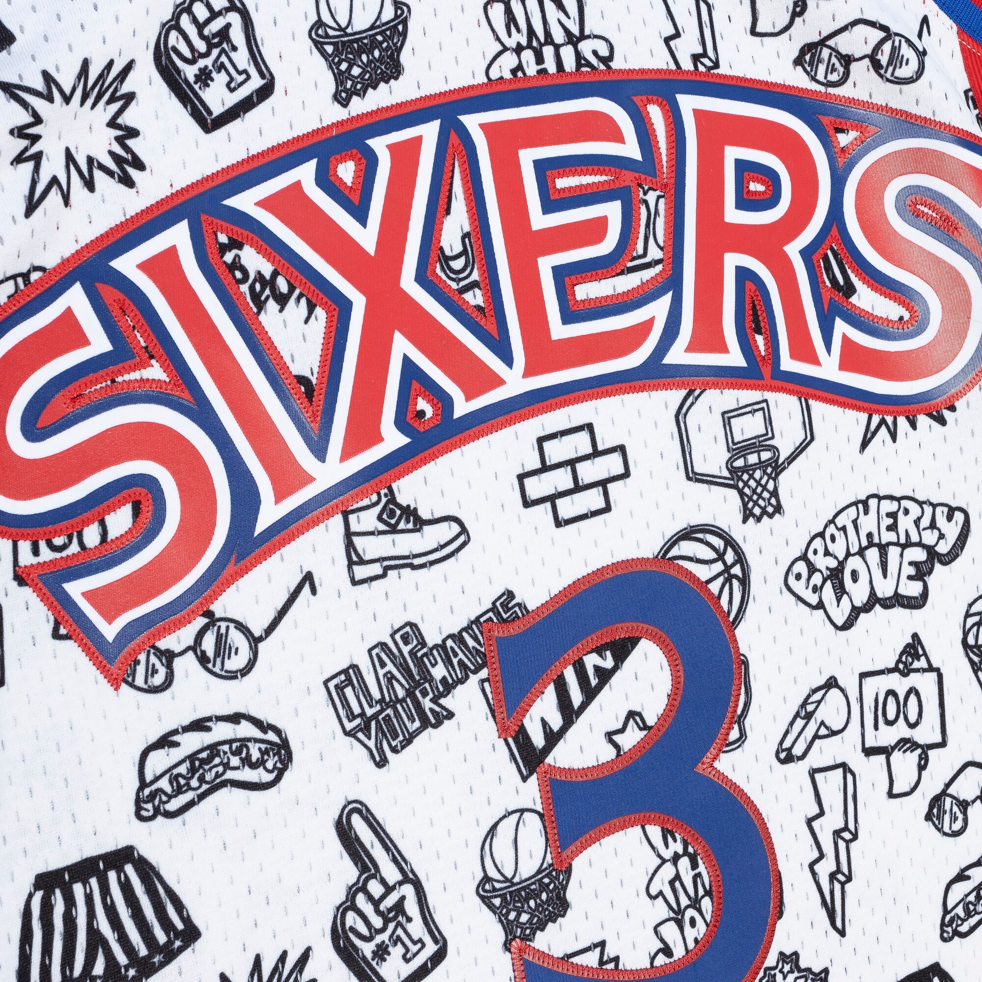 Allen Iverson Philadelphia 76ers Mitchell & Ness 1996\/97 Swingman Jersey - White