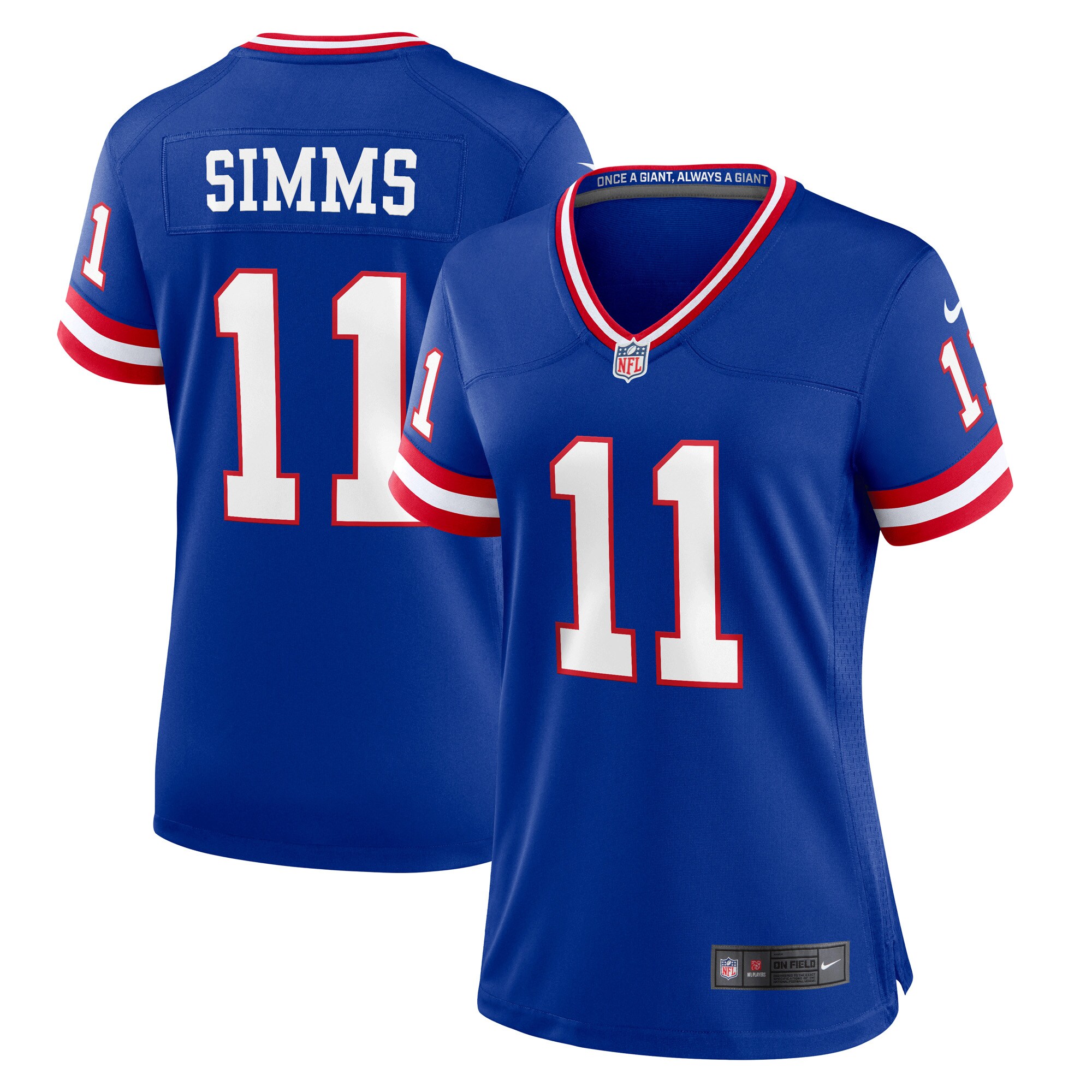 Phil Simms New York Giants  Women's Classic Retired Player Game Jersey - Royal