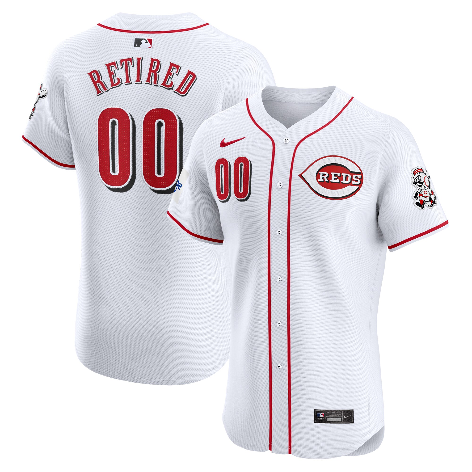 Cincinnati Reds  Home Elite Pick-A-Player Retired Roster Patch Jersey - White