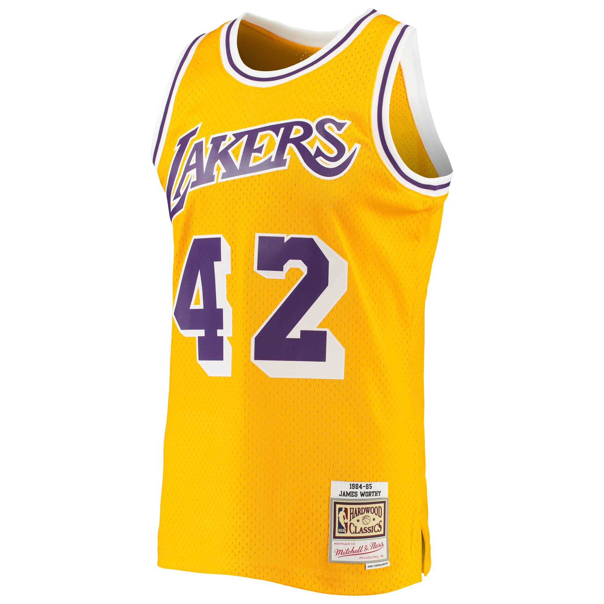 James Worthy Los Angeles Lakers Mitchell & Ness 1984\/85 Hardwood Classics Swingman Jersey - Gold
