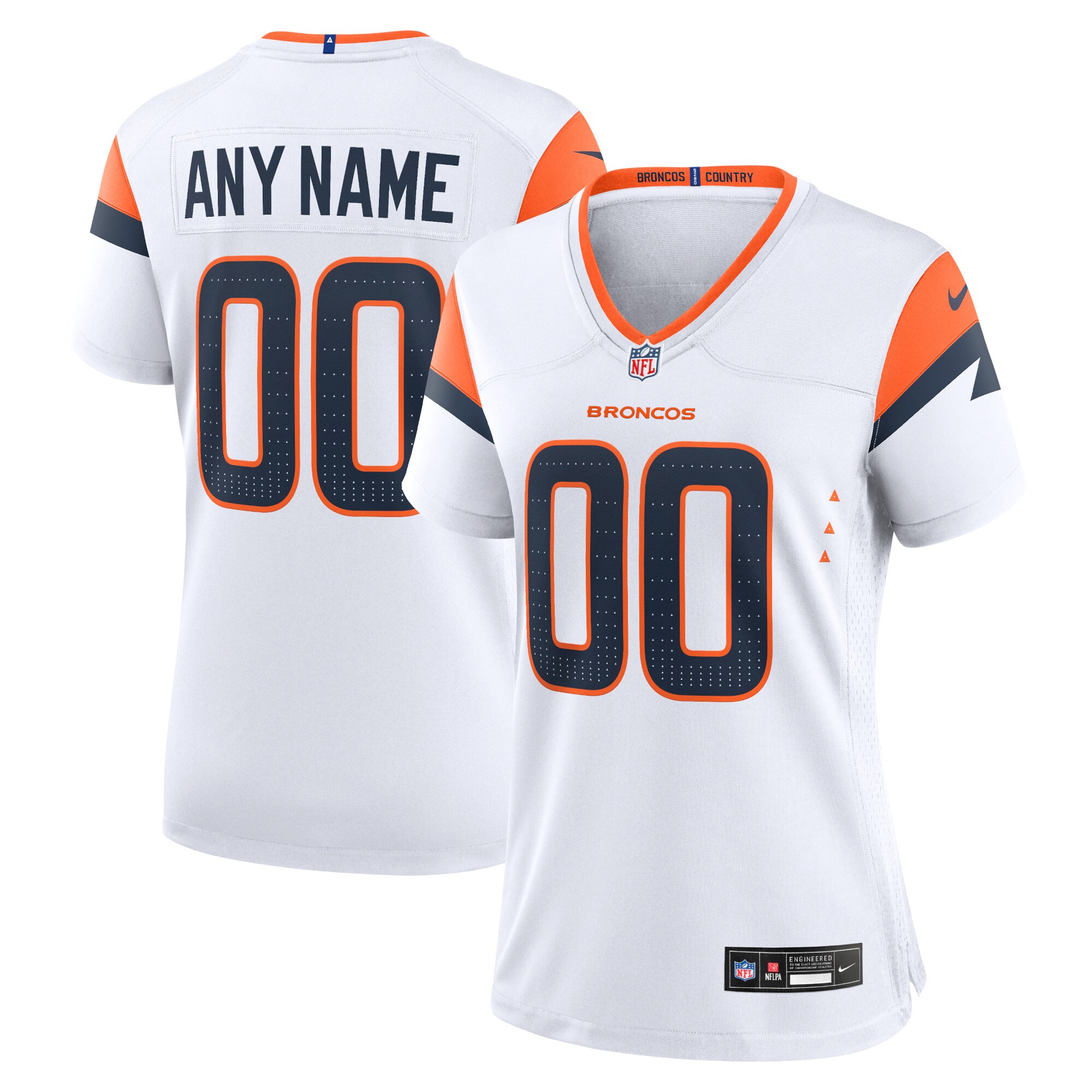 Denver Broncos  Women's Custom Game Jersey  - White