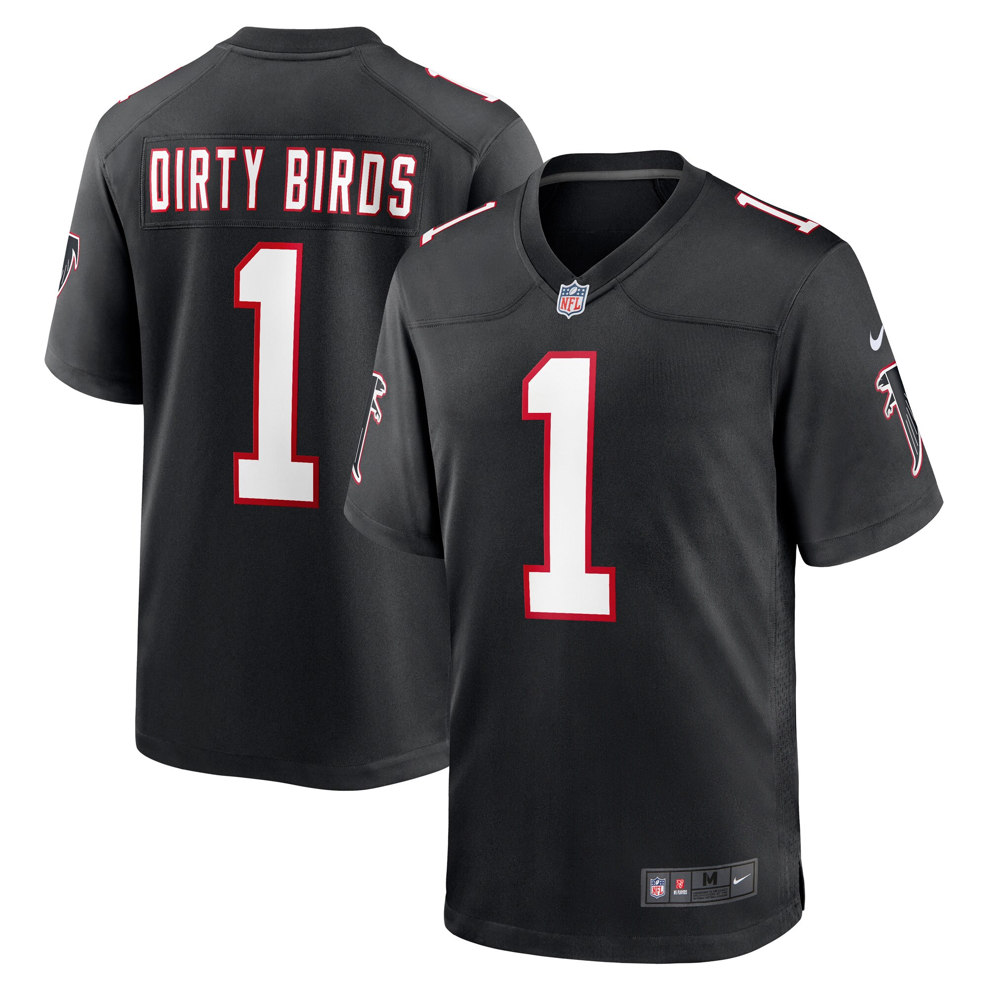 Dirty Birds Atlanta Falcons  Throwback Game Jersey - Black